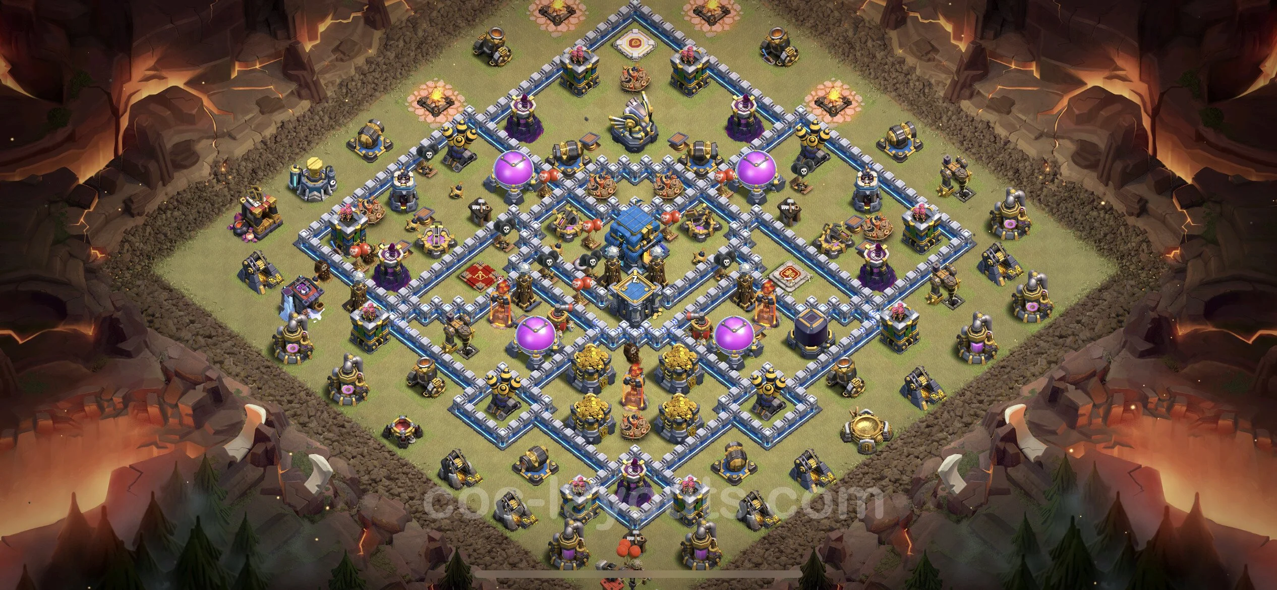 Top War Base TH12 with Link, Hybrid - Anti 3 Stars CWL Plan - Clash of Clans - (#114) — Krieg BH12