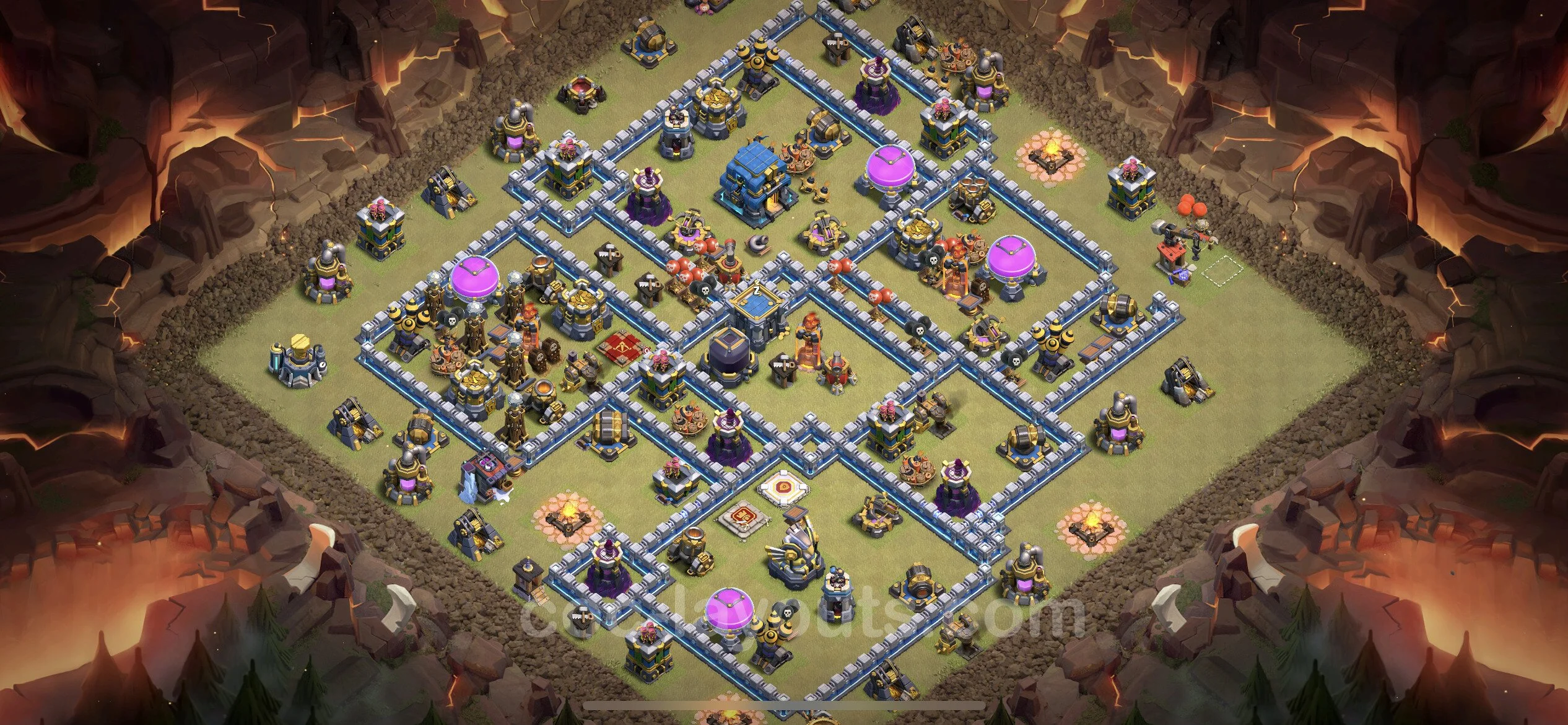 Top War Base TH12 with Link, Hybrid - Anti 3 Stars CWL Plan - Clash of Clans - (#115) — ウォー BH12