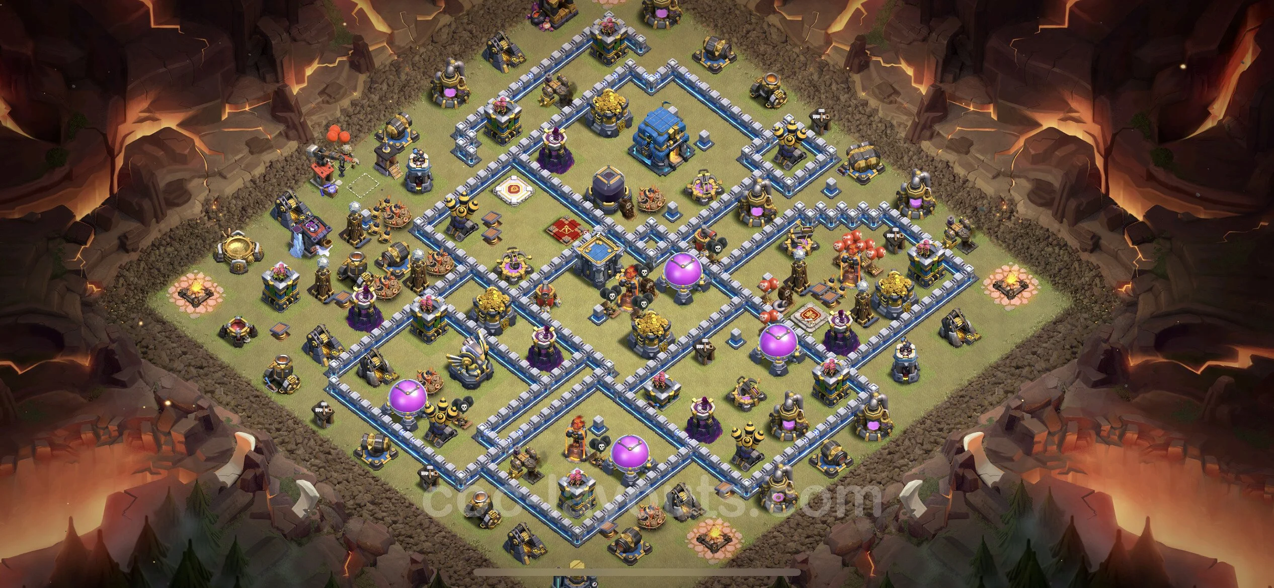 Top War Base TH12 with Link, Hybrid - CWL Defence Plan - Clash of Clans - (#124) — Guerra BH12