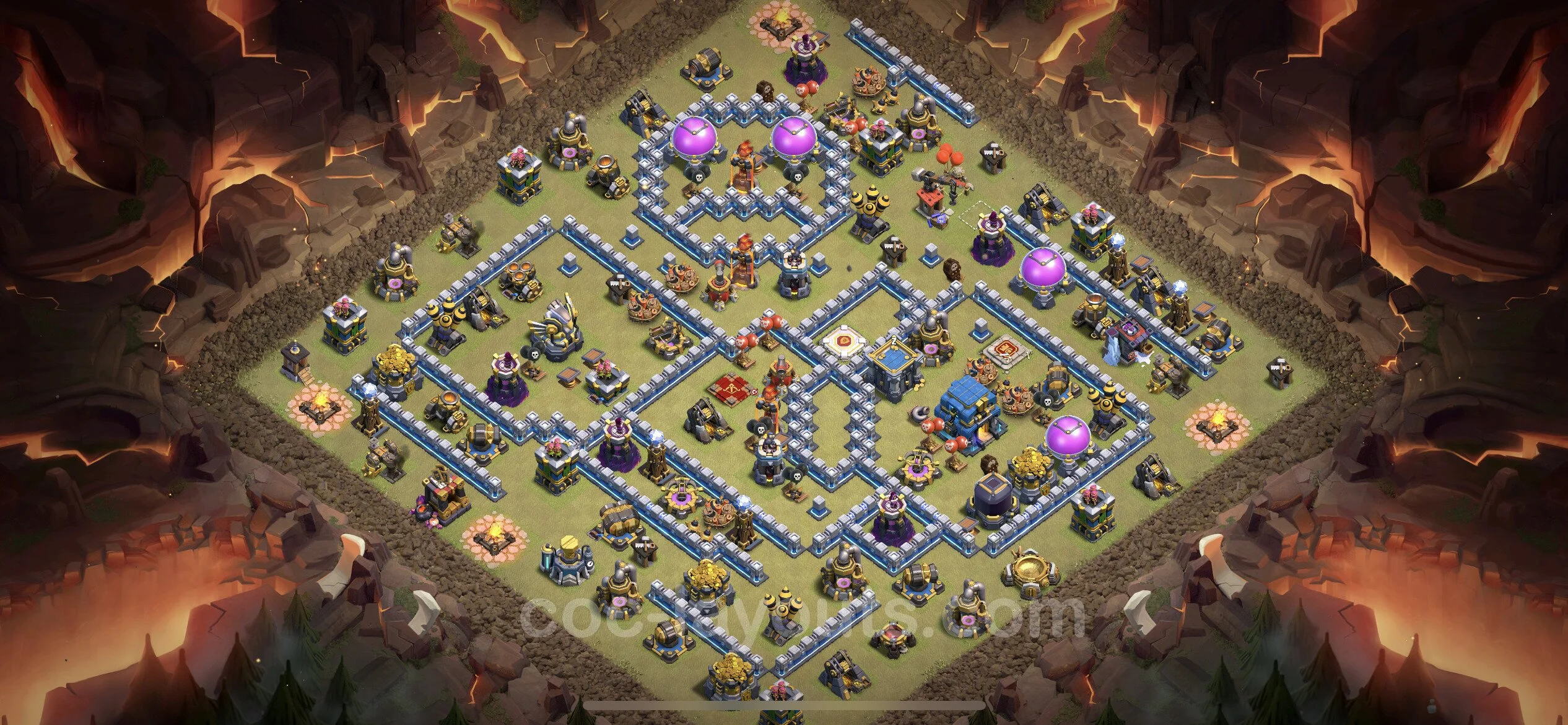 Top War Base TH12 with Link, Hybrid - Anti 3 Stars CWL Plan - Clash of Clans - (#130) — Oorlog BH12