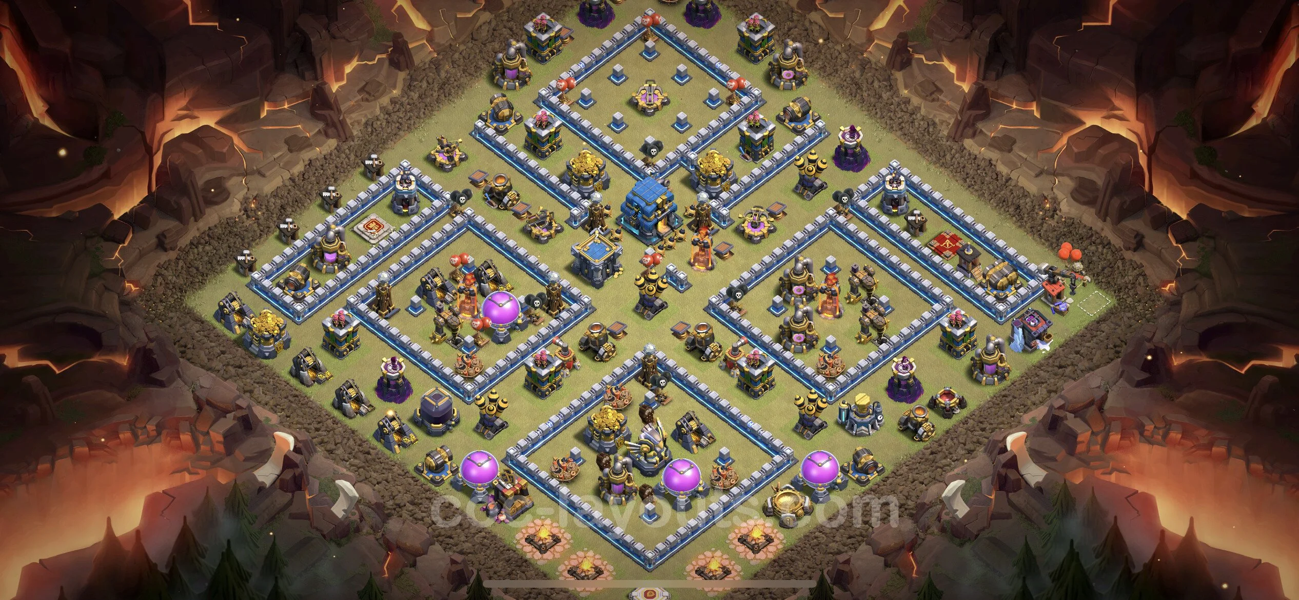 Top War Base TH12 with Link, Anti Everything - Anti 3 Stars CWL Plan - Clash of Clans - (#132) — Guerre BH12