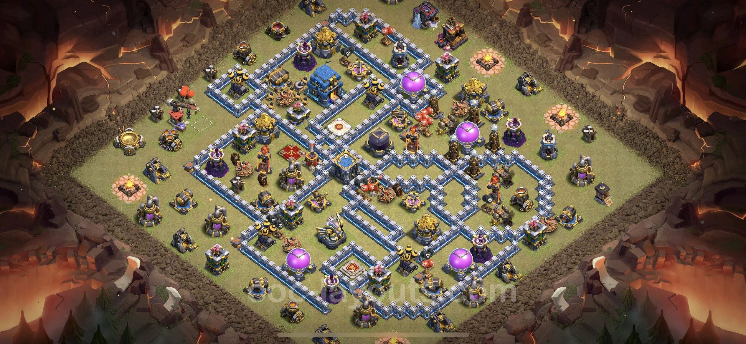 Top War Base TH12 with Link, Hybrid - CWL Defence Plan - Clash of Clans - (#133) — Guerra BH12