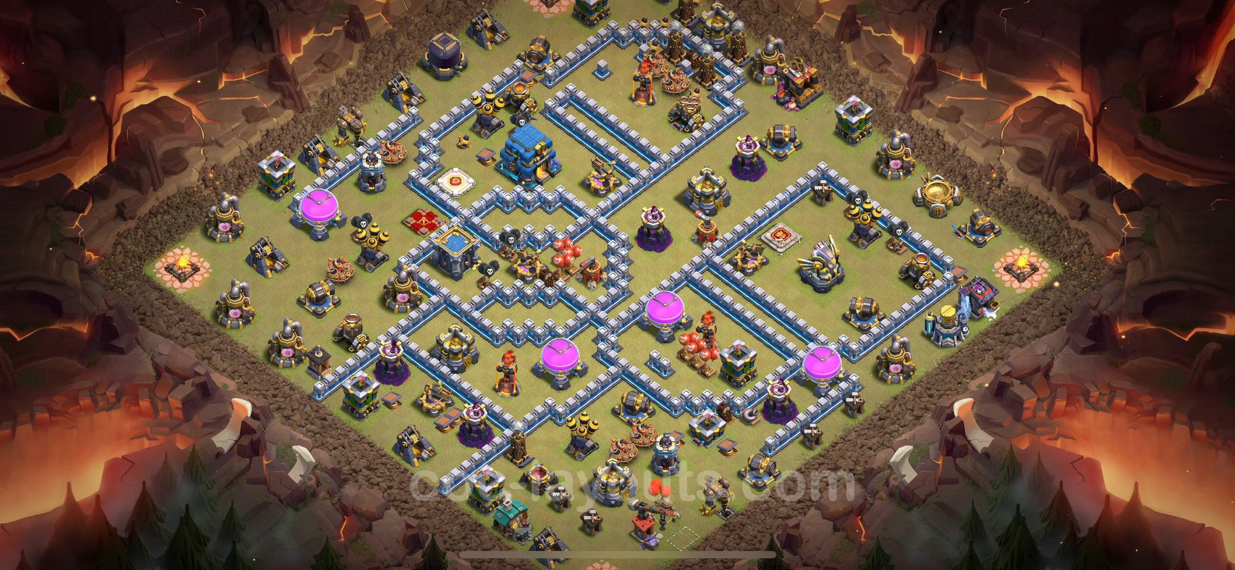 Top War Base TH12 with Link, Anti Air / Electro Dragon - CWL Defence Plan - Clash of Clans - (#136) — Guerre BH12