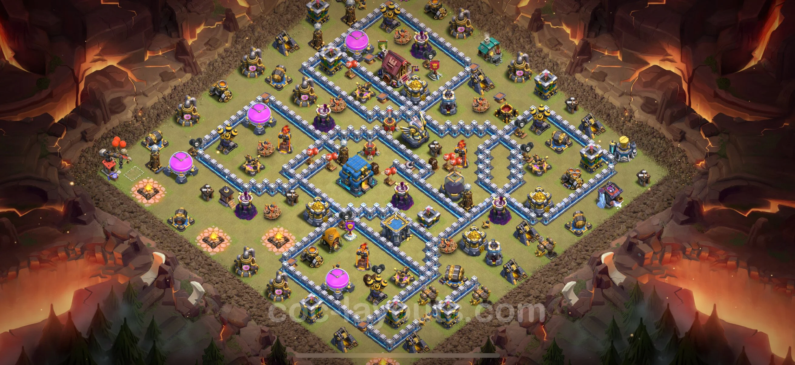 Top War Base TH12 with Link, Hybrid - Anti 2 Stars CWL Plan - Clash of Clans - (#143) — Krieg BH12