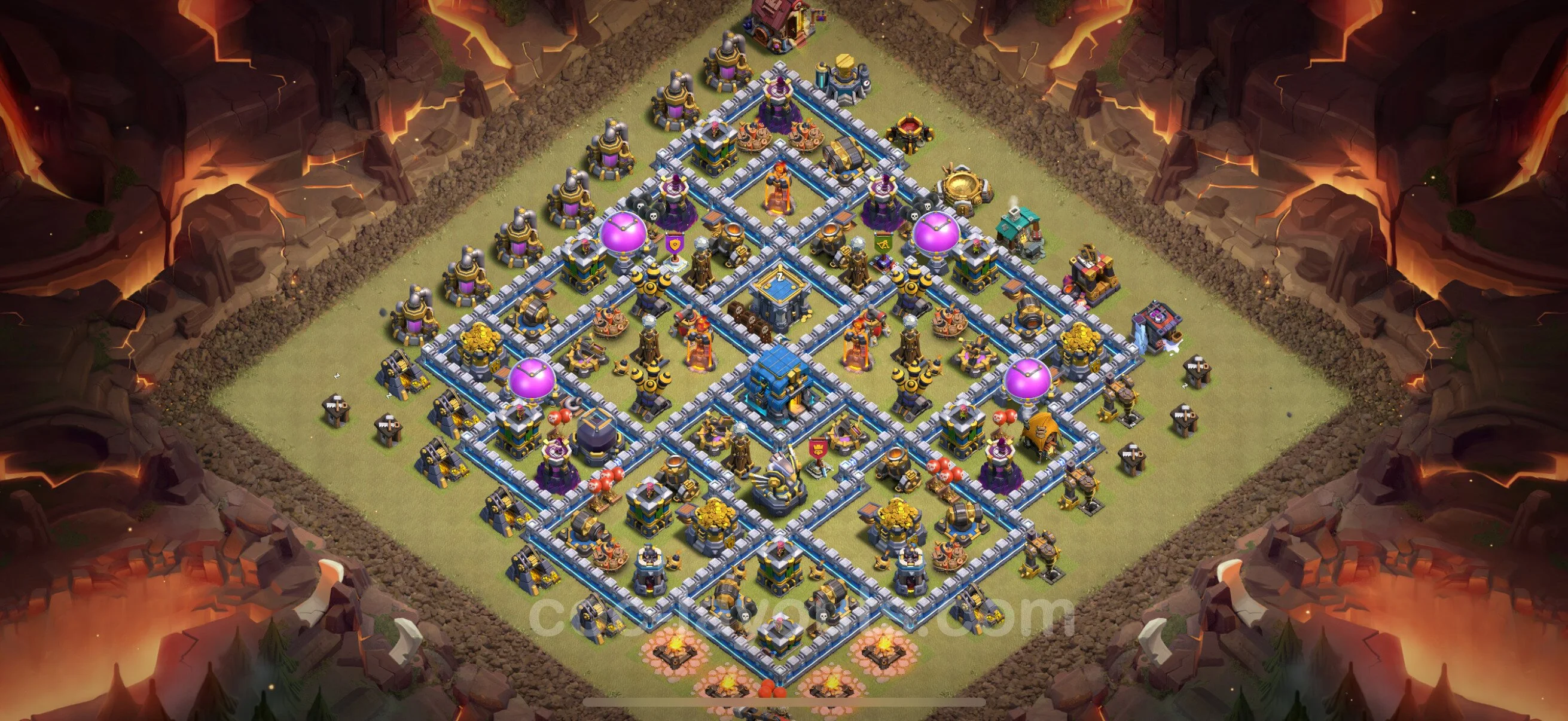 Top War Base TH12 with Link, Anti Everything - Anti 2 Stars CWL Plan - Clash of Clans - (#160) — Guerra BH12