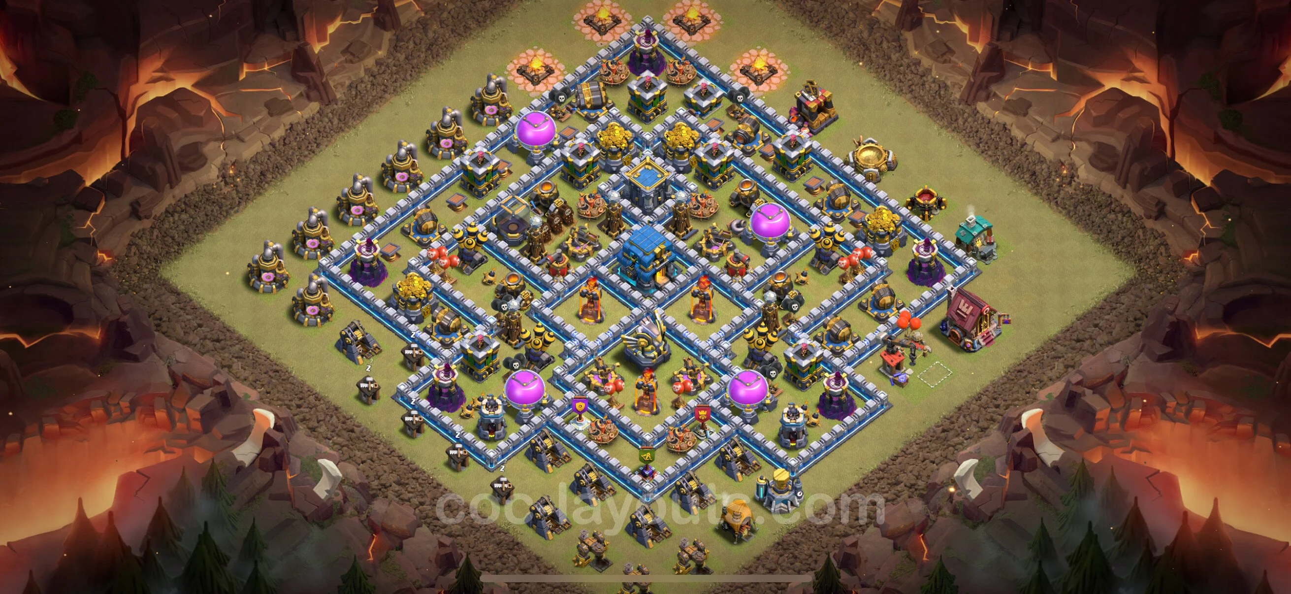 Top War Base TH12 with Link, Anti Everything - Max Levels CWL Plan - Clash of Clans - (#165) — Guerra BH12
