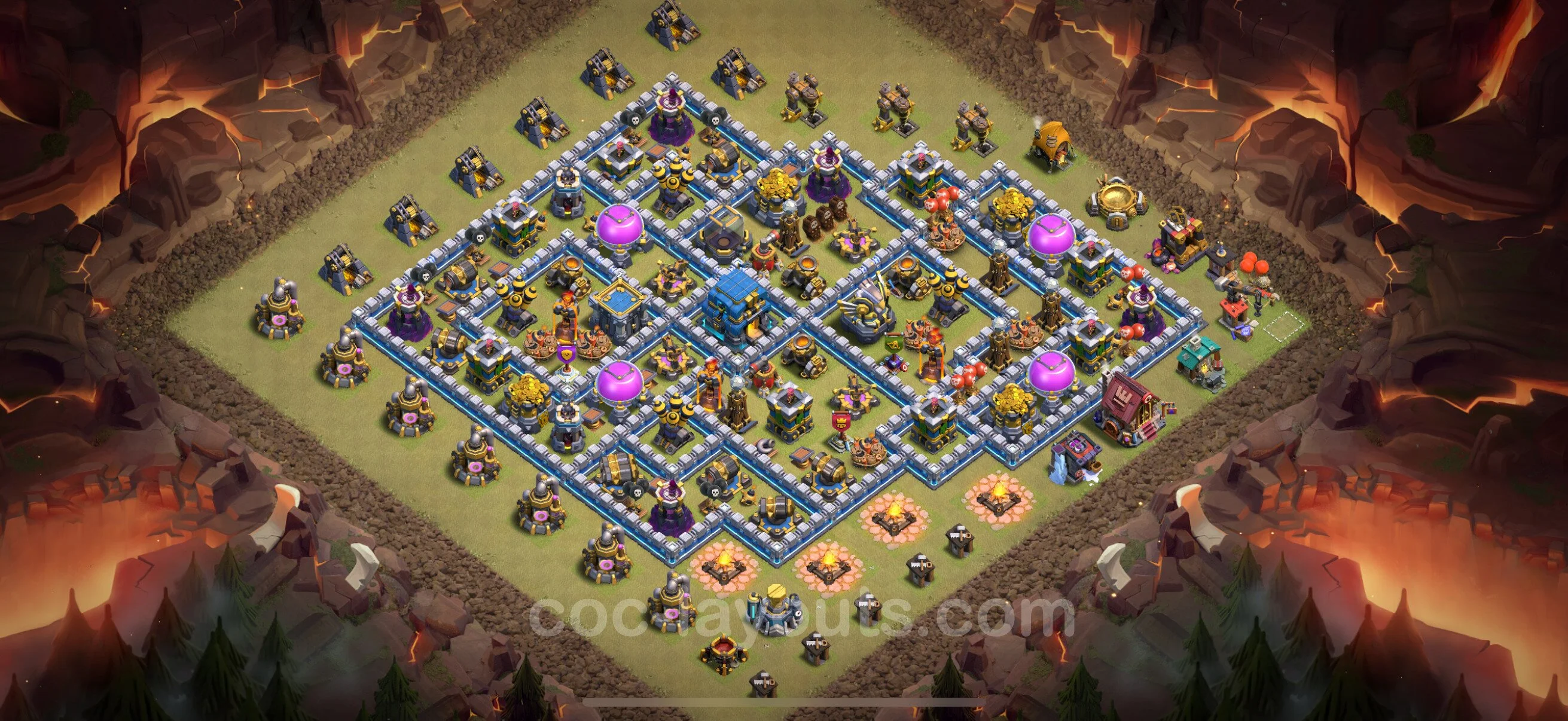 Top War Base TH12 with Link, Anti Everything - Max Levels CWL Plan - Clash of Clans - (#166) — Krieg BH12