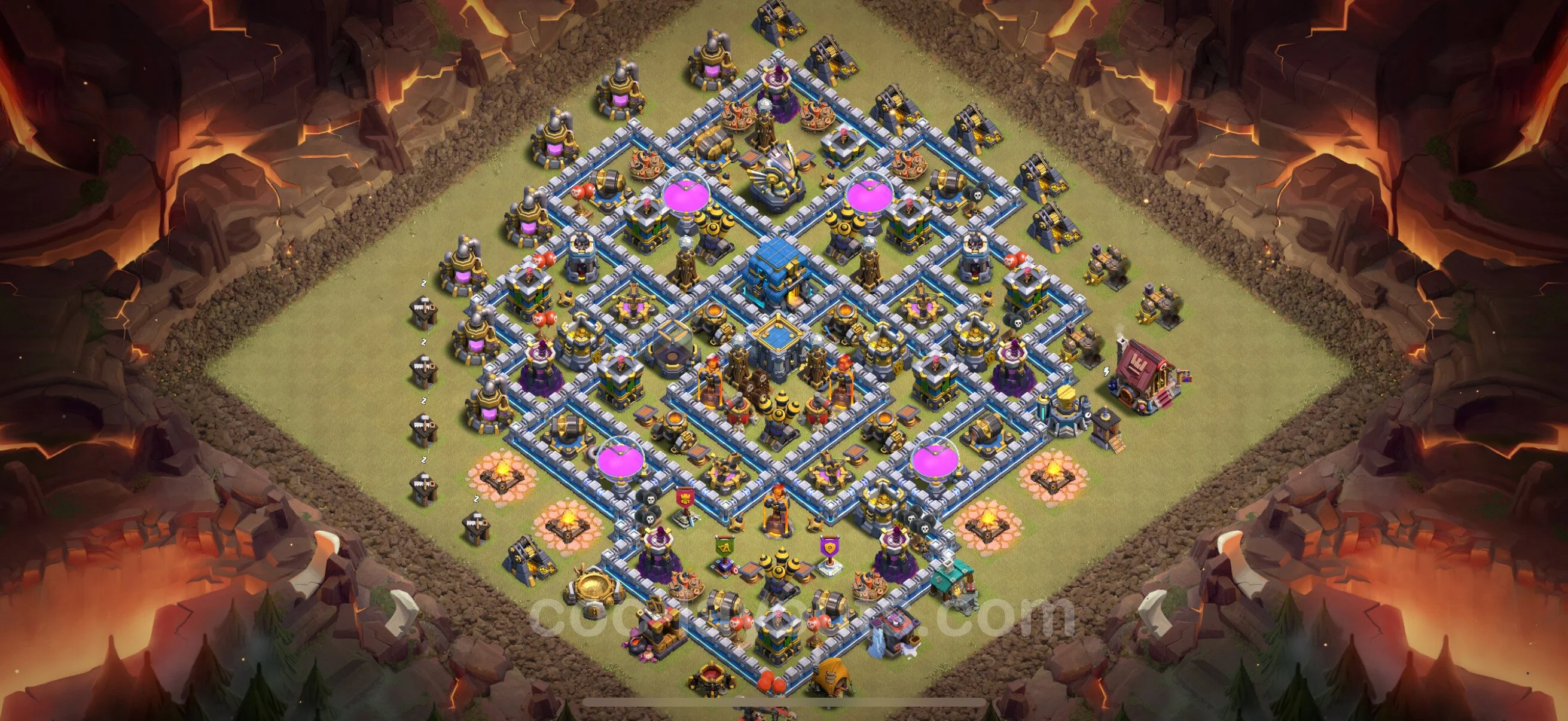 Top War Base TH12 with Link, Anti Everything, Hybrid - CWL Defence Plan - Clash of Clans - (#168) — Guerra BH12