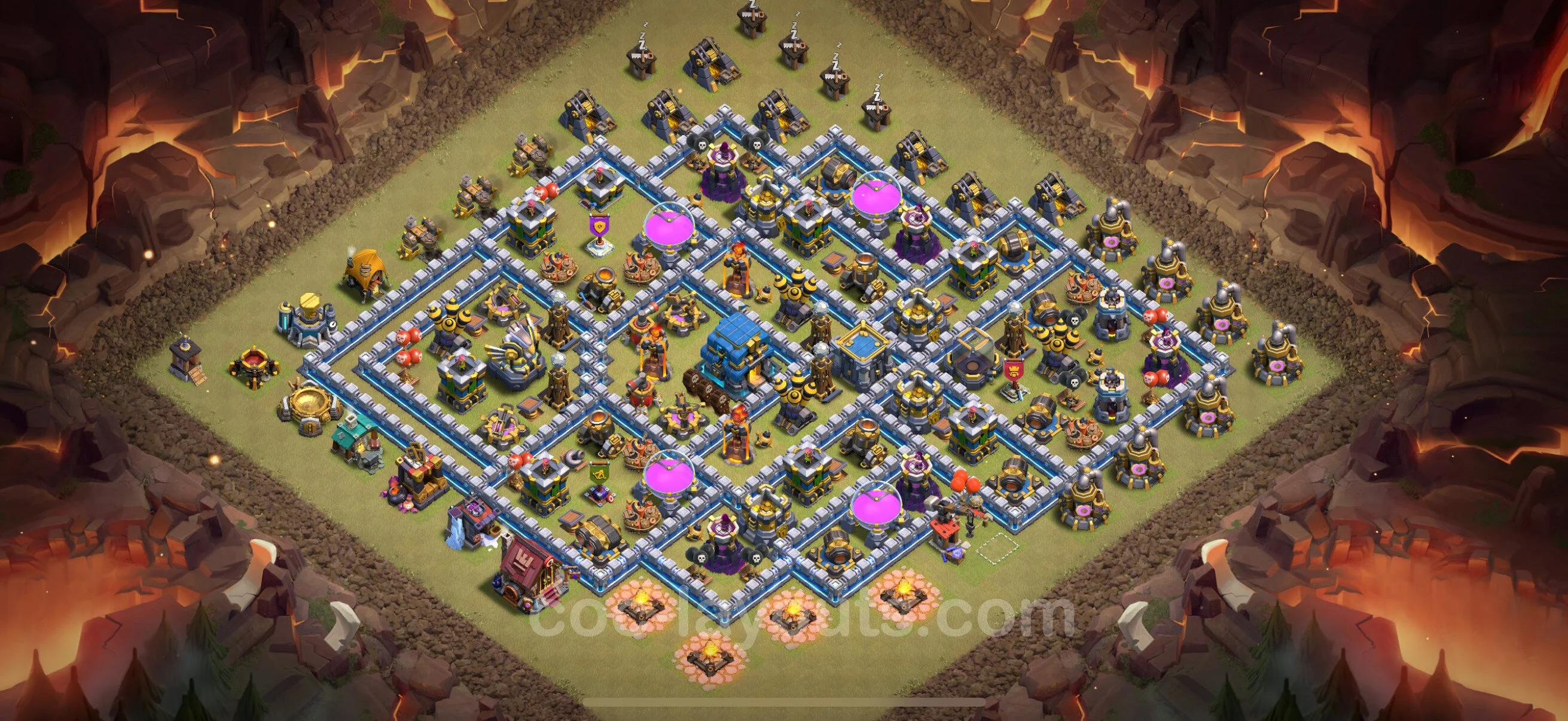 Top War Base TH12 with Link, Anti Air / Electro Dragon, Hybrid - CWL Defence Plan - Clash of Clans - (#170) — Oorlog BH12