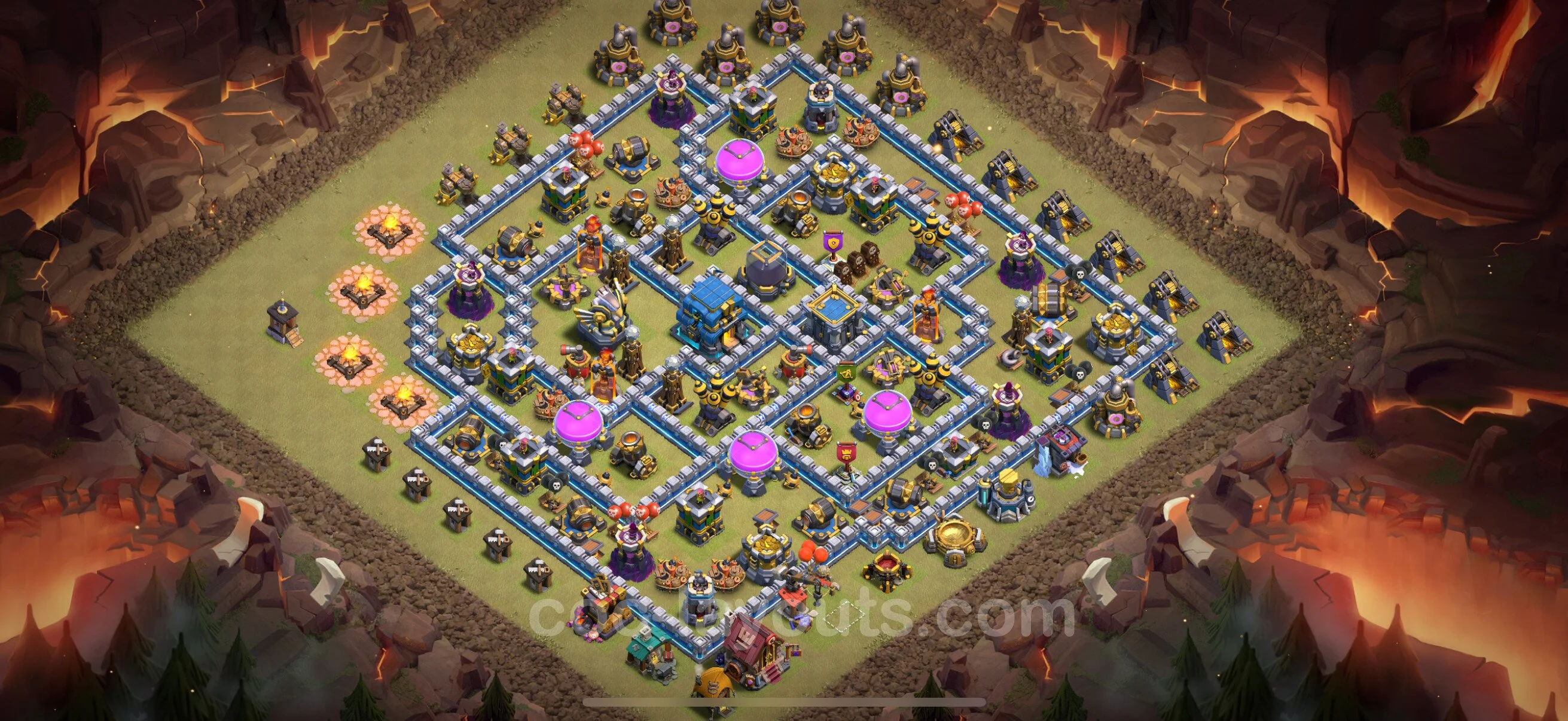 Top War Base TH12 with Link, Hybrid - Max Levels CWL Plan - Clash of Clans - (#172) — Guerra BH12