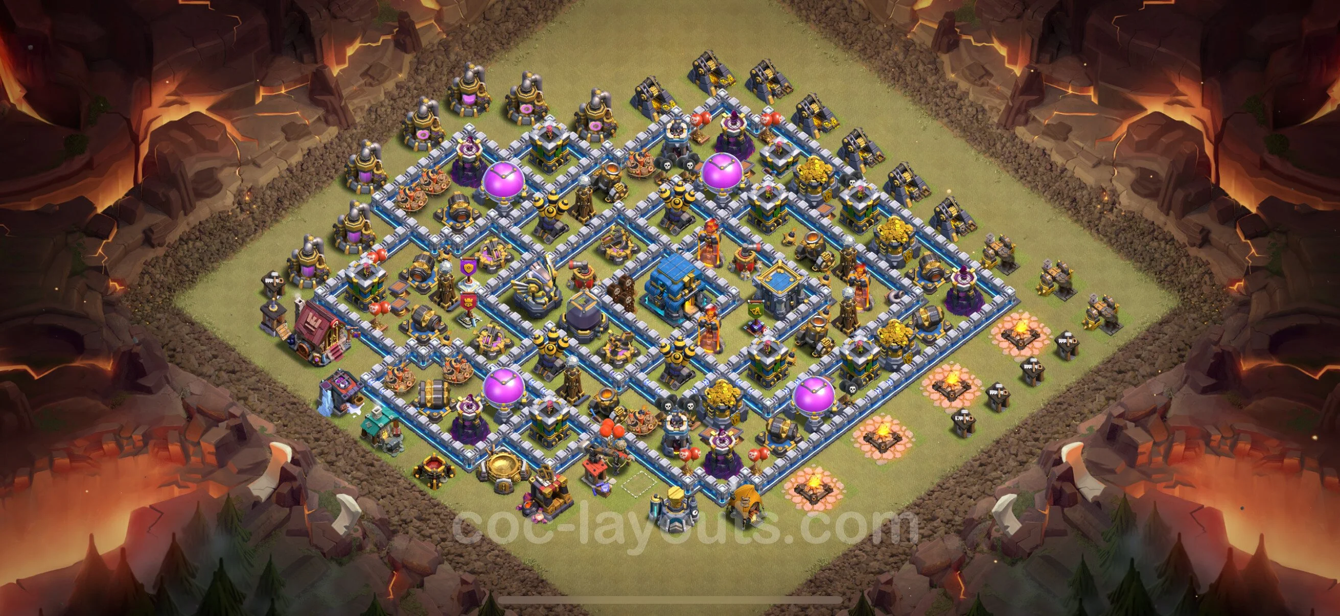 Top War Base TH12 with Link, Hybrid - Max Levels CWL Plan - Clash of Clans - (#174) — Krieg BH12