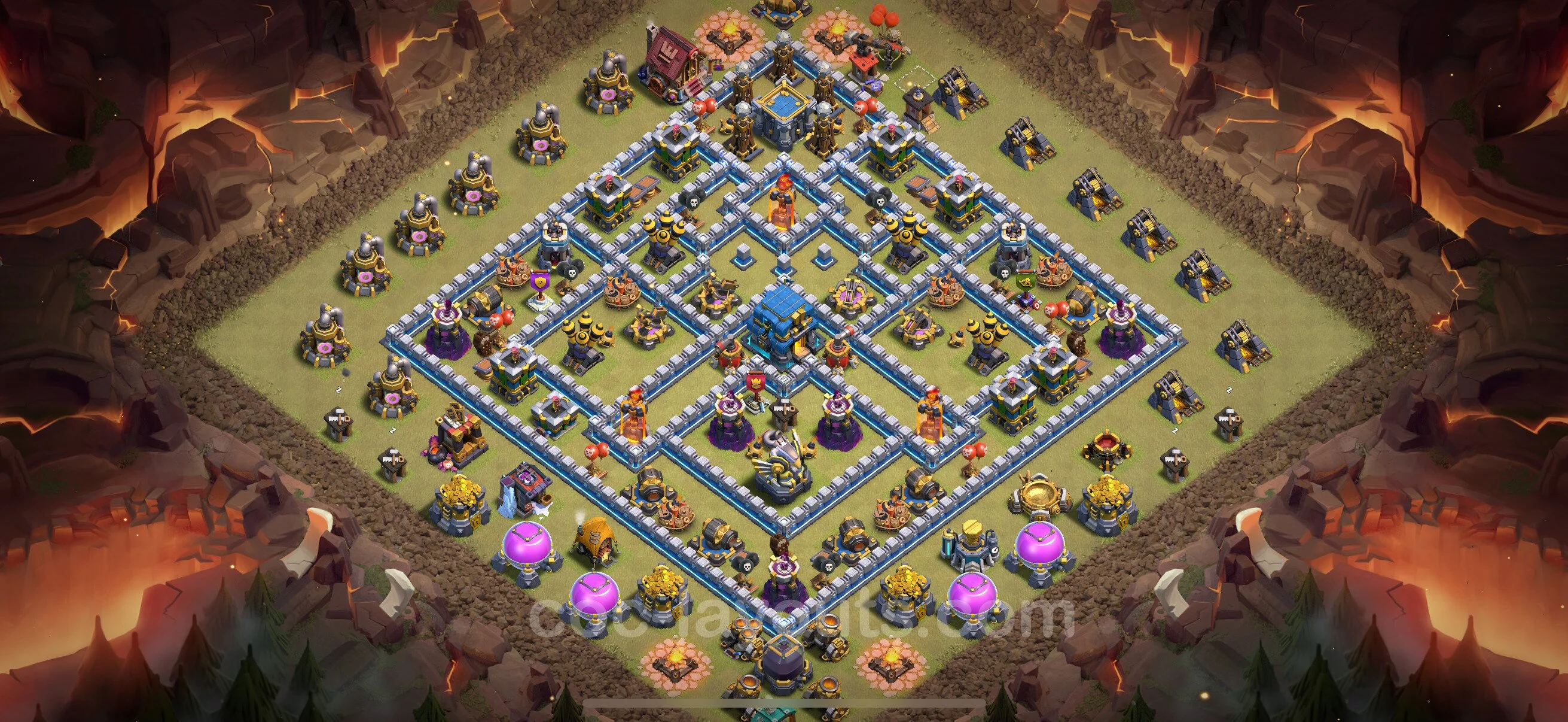 Top War Base TH12 with Link, Anti Everything - Max Levels CWL Plan - Clash of Clans - (#181) — Guerre BH12