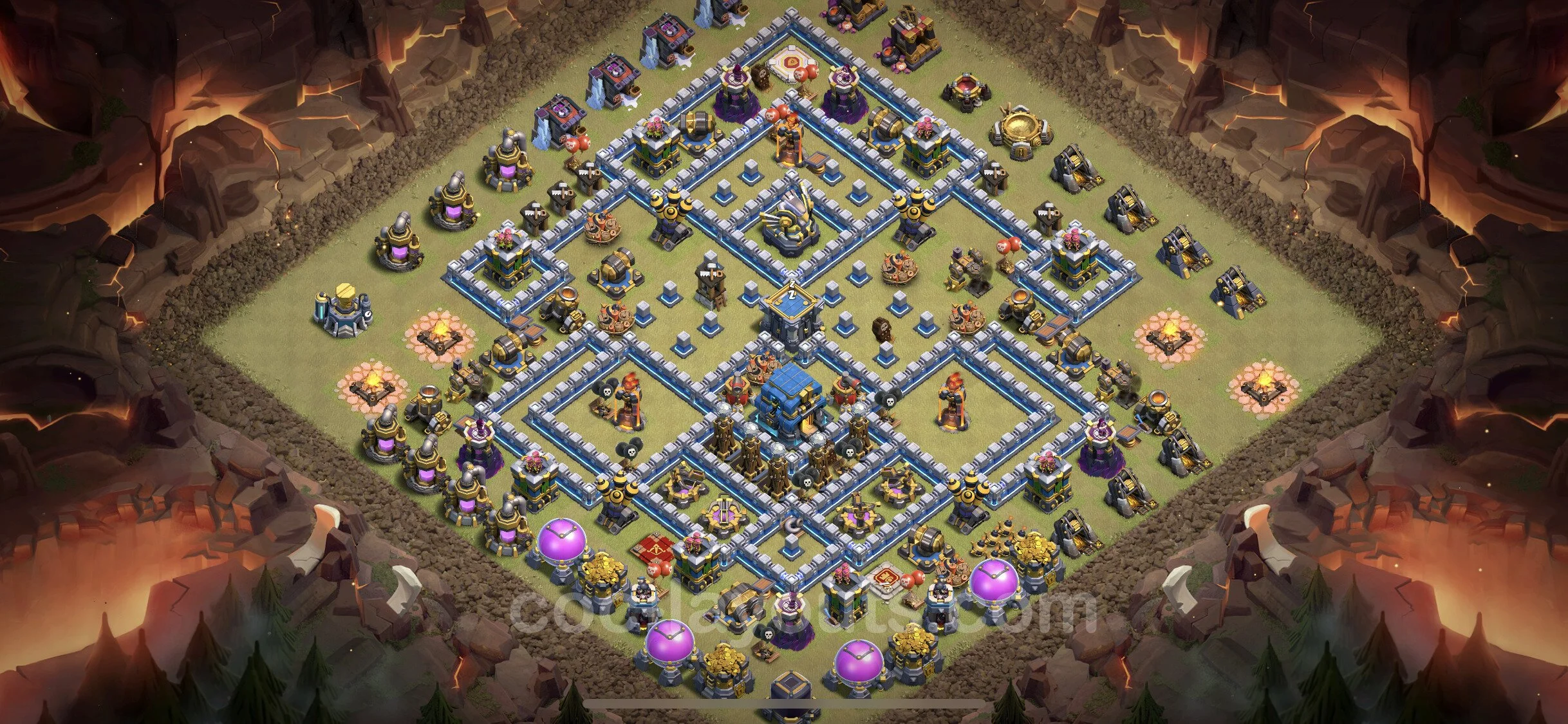 Top War Base TH12 with Link, Anti Air / Electro Dragon - Anti 3 Stars CWL Plan - Clash of Clans - (#66) — Guerra BH12