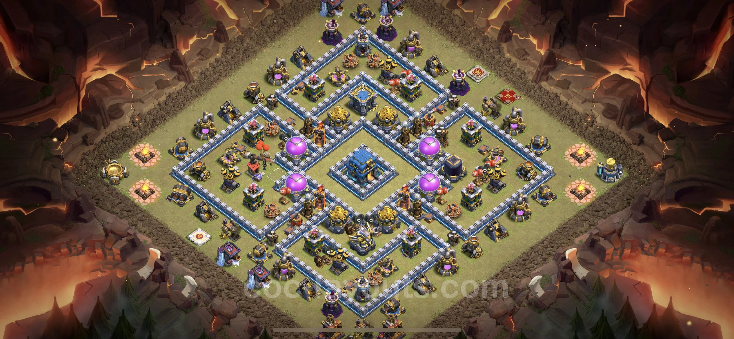 Top War Base TH12 with Link, Hybrid - Anti 3 Stars CWL Plan - Clash of Clans - (#71) — Guerre BH12
