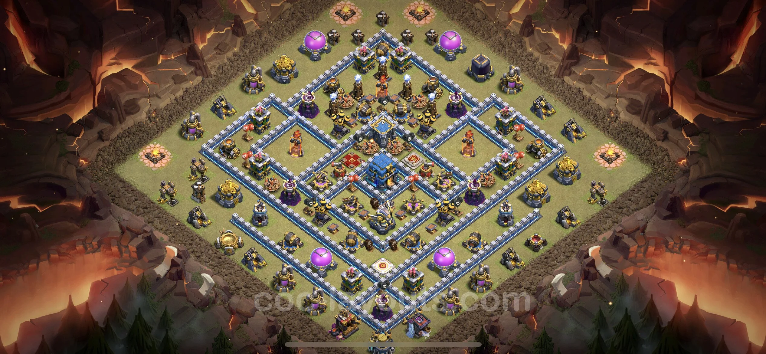Top War Base TH12 with Link - Anti 2 Stars CWL Plan - Clash of Clans - (#75) — Guerre BH12