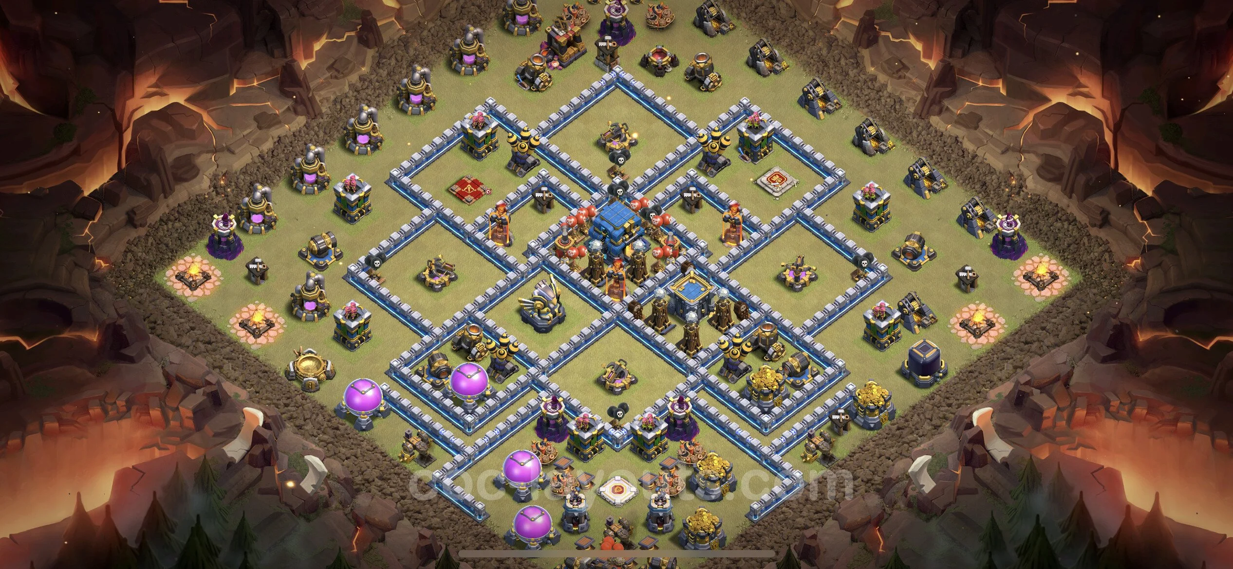 Top War Base TH12 with Link, Hybrid - Anti 2 Stars CWL Plan - Clash of Clans - (#84) — Krieg BH12