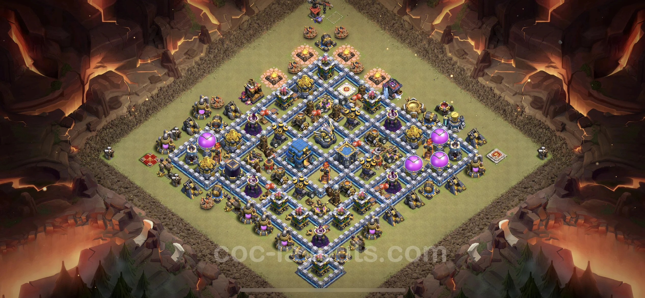Top War Base TH12 with Link, Anti Everything, Hybrid - CWL Defence Plan - Clash of Clans - (#92) — Guerre BH12