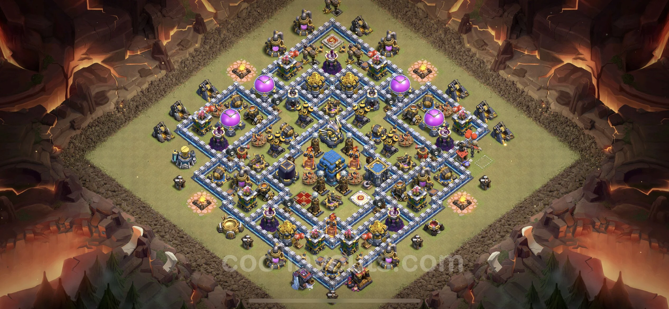 Top War Base TH12 with Link, Anti Everything, Hybrid - CWL Defence Plan - Clash of Clans - (#93) — Krieg BH12