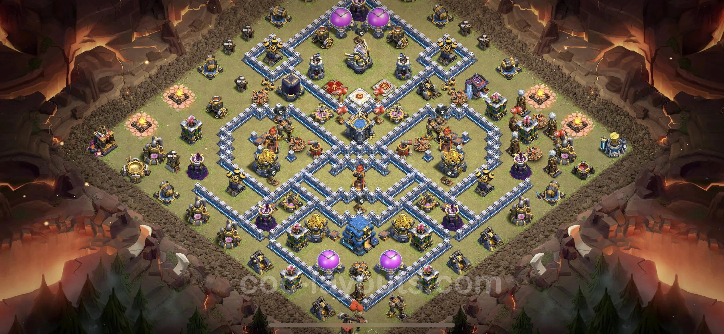 Top War Base TH12 with Link, Hybrid - Anti 3 Stars CWL Plan - Clash of Clans - (#96) — Perang BH12