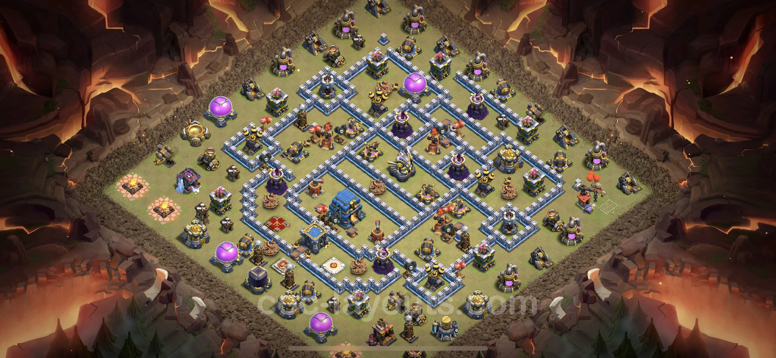 Top War Base TH12 with Link, Anti Everything - CWL Defence Plan - Clash of Clans - (#98) — Guerre BH12