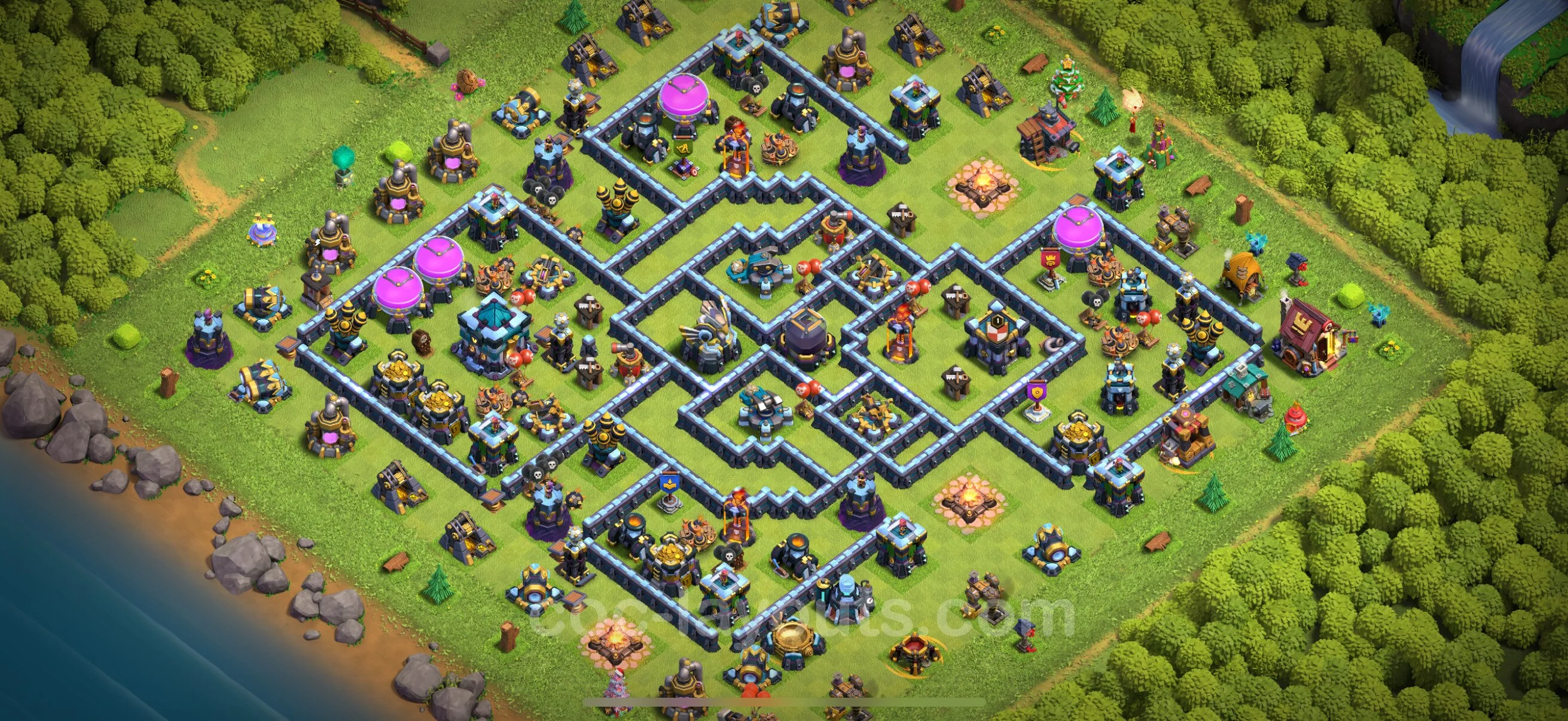 Base TH13 with Link Max Levels - defence plan / layout / design - Clash of Clans - (#100) — Захист TH13