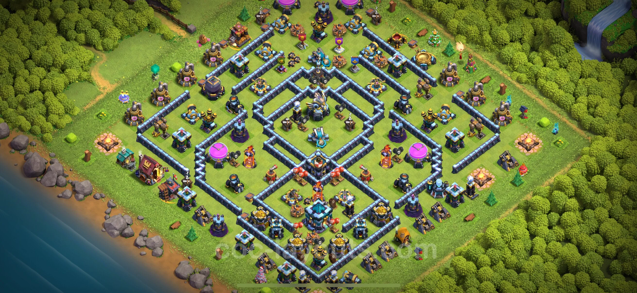 Base TH13 with Link, Anti 3 Stars - Anti Dragon Defence Plan / Anti Air - Clash of Clans - (#102) — Defense TH13