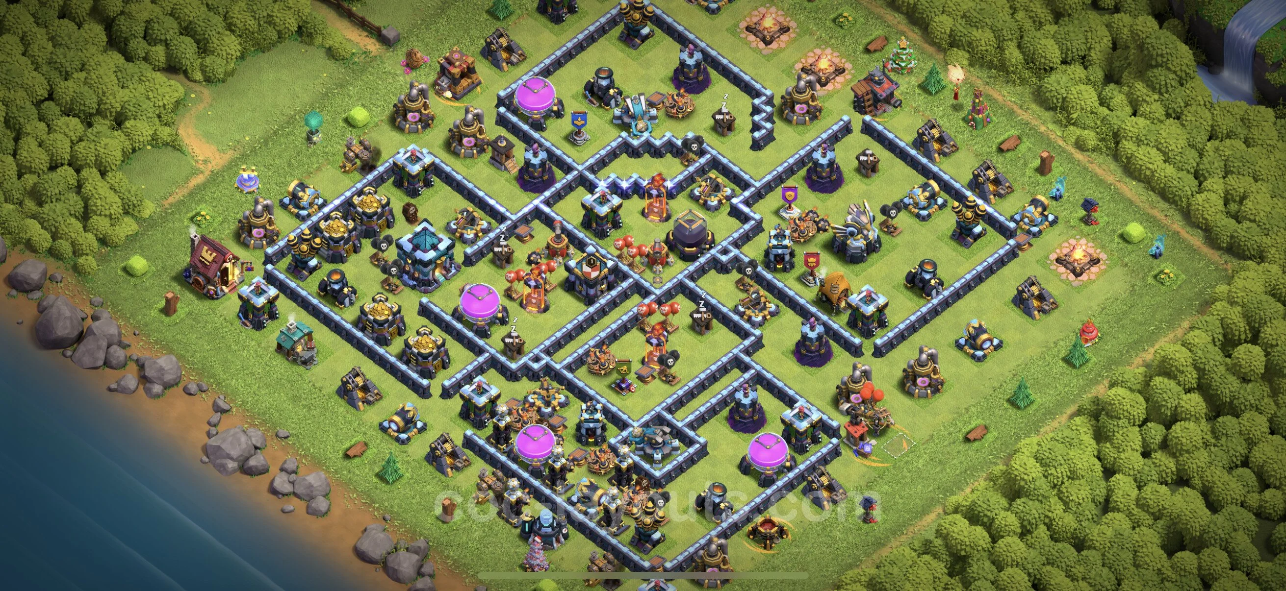 Defense (Trophy) Base TH13 with Link, Hybrid - plan / layout / design - Clash of Clans - (#105) — Défense TH13
