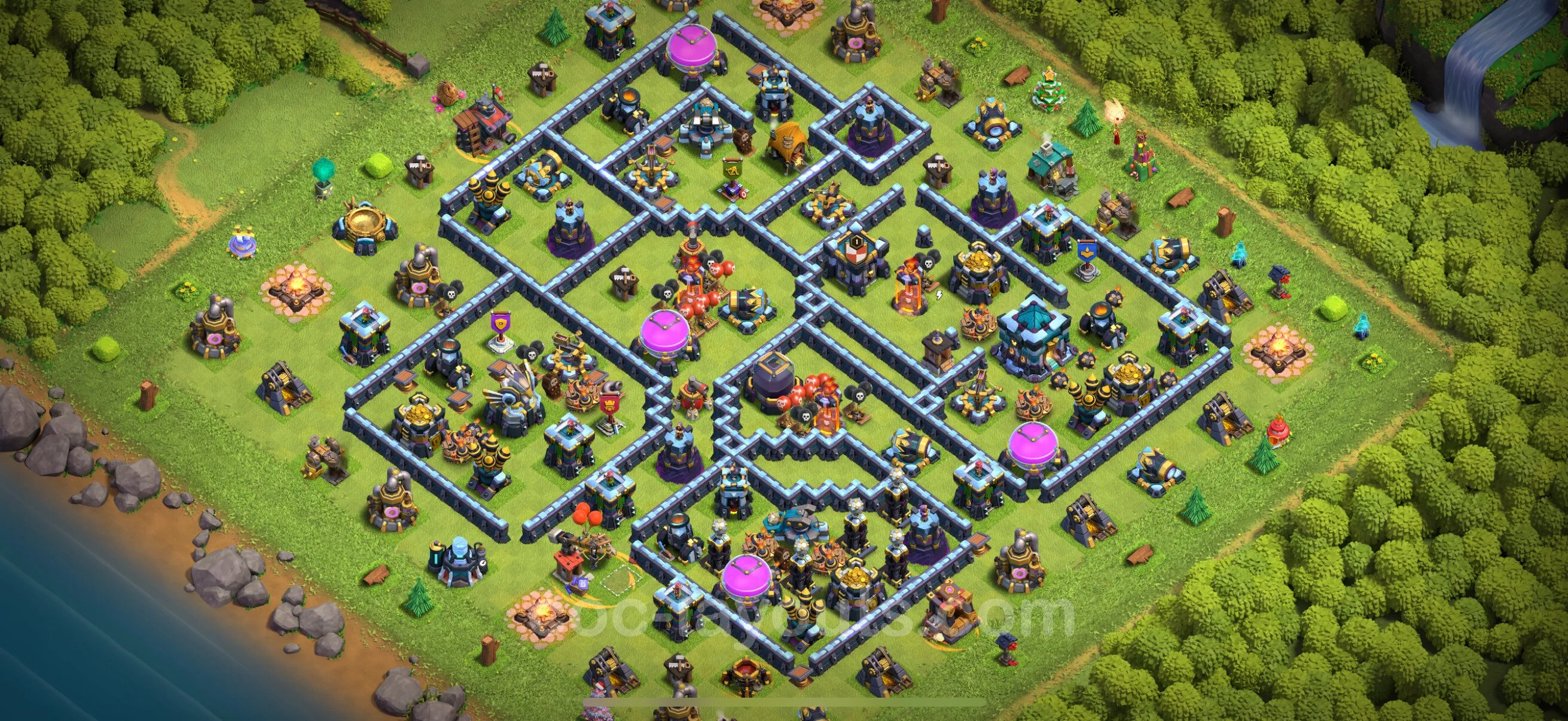 Defense (Trophy) Base TH13 with Link, Hybrid - plan / layout / design - Clash of Clans - (#107) — Difesa TH13