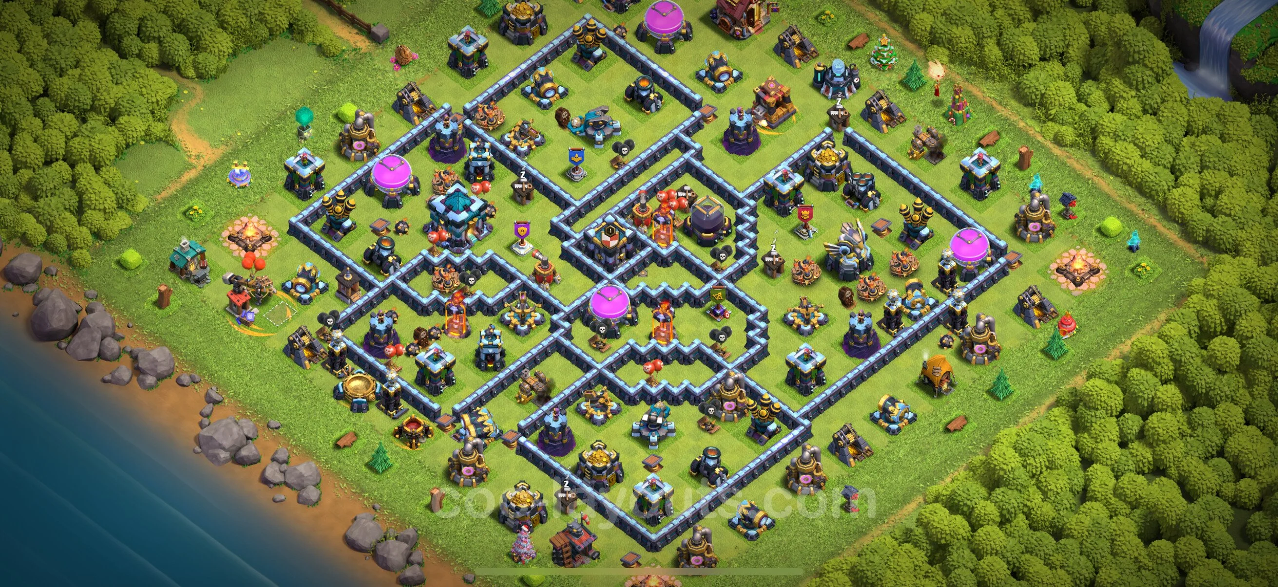 Top Base TH13 with Link, Anti Everything - Anti GoWiWi / GoWiPe Defence Plan - Clash of Clans - (#108) — Défense TH13