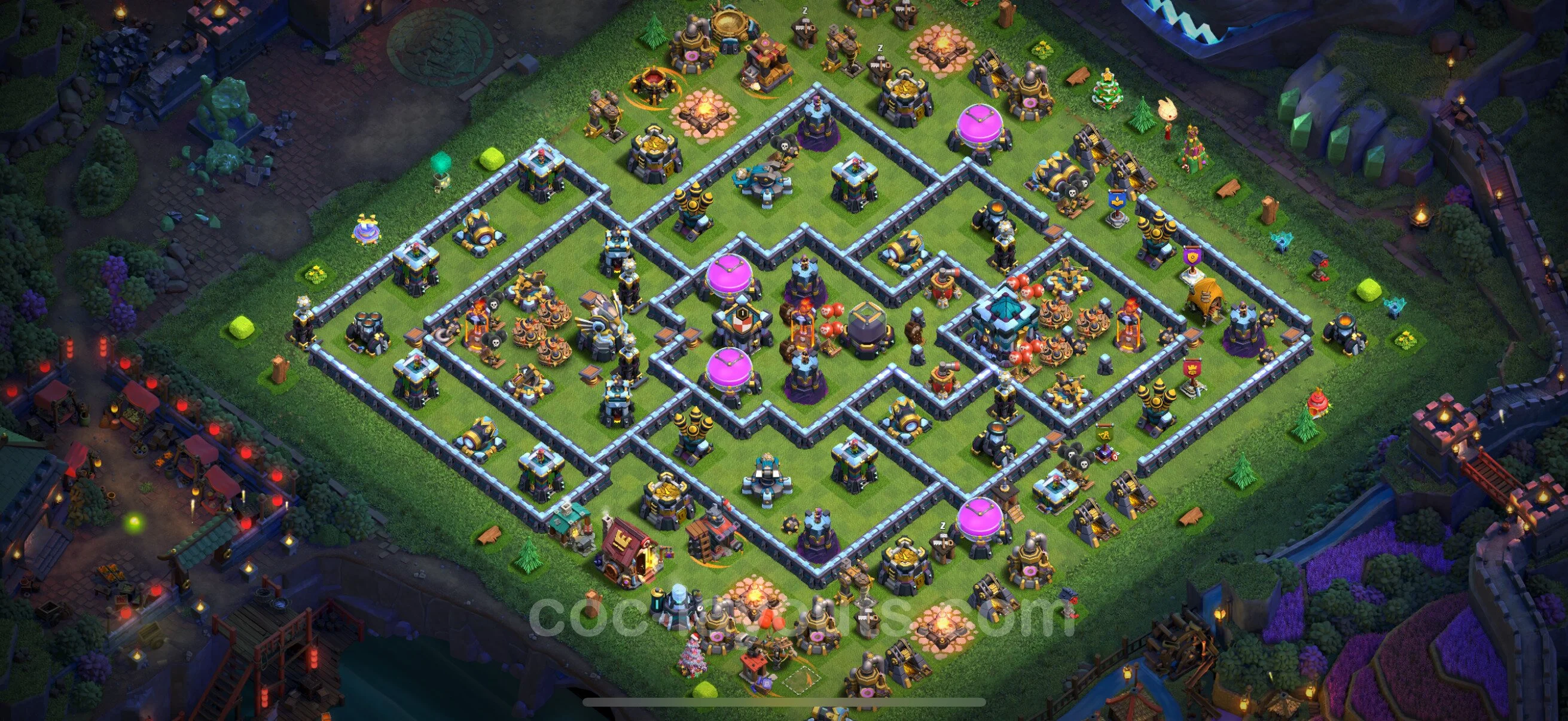 Top Base TH13 with Link - Anti Everything Defence Plan - Clash of Clans - (#109) — Defesa TH13