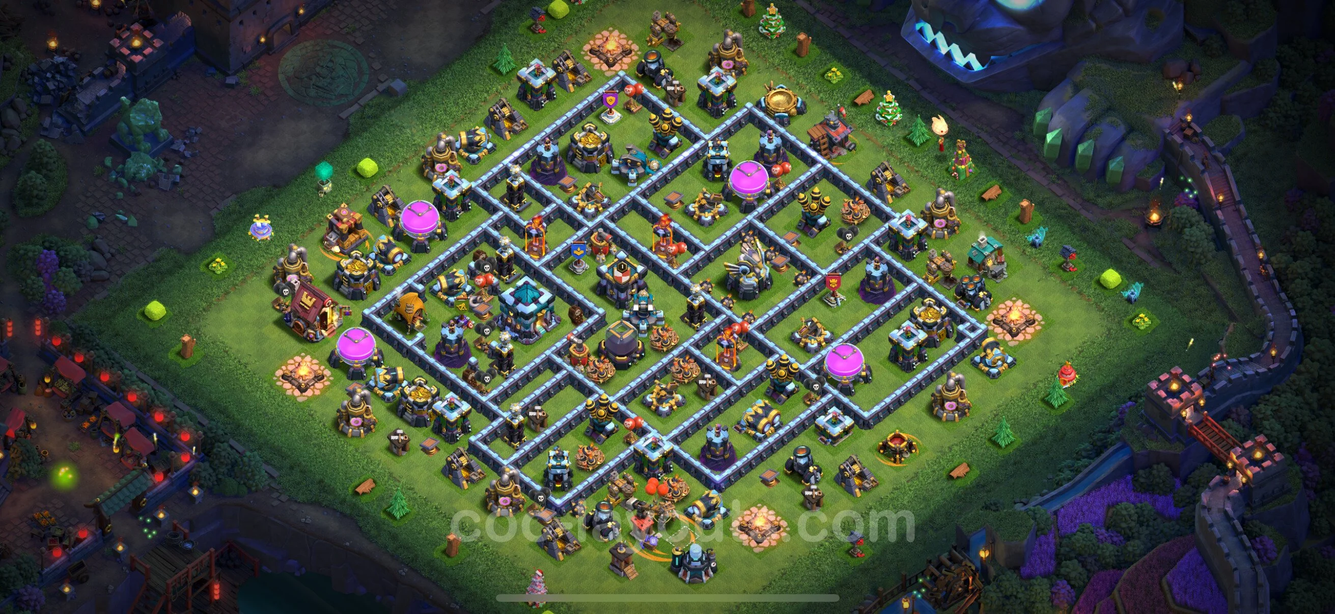 Anti 3 Stars Base TH13 with Link, Hybrid - best plan / layout / design - Clash of Clans - (#110) — Savunma TH13