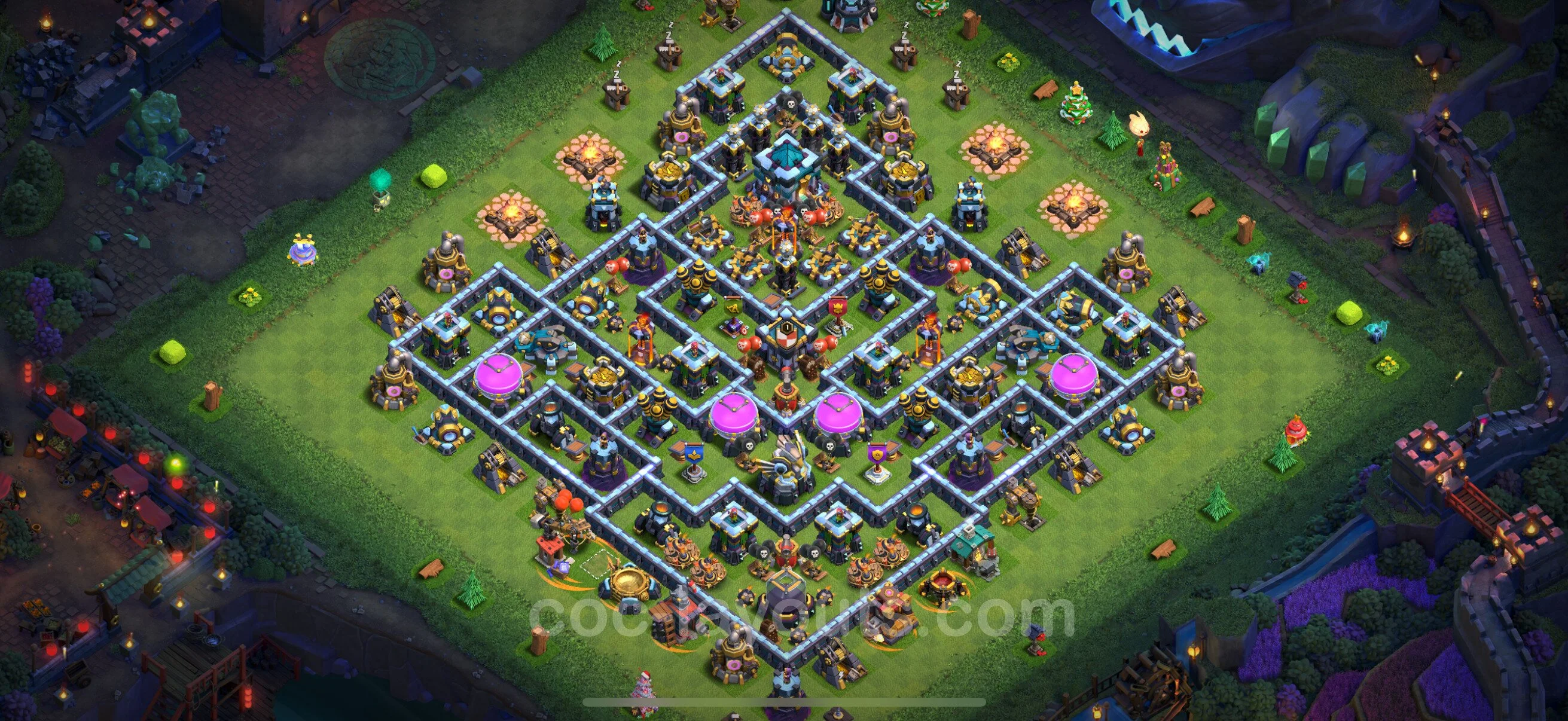 Anti 3 Stars Base TH13 with Link, Hybrid - best plan / layout / design - Clash of Clans - (#111) — Verdediging TH13
