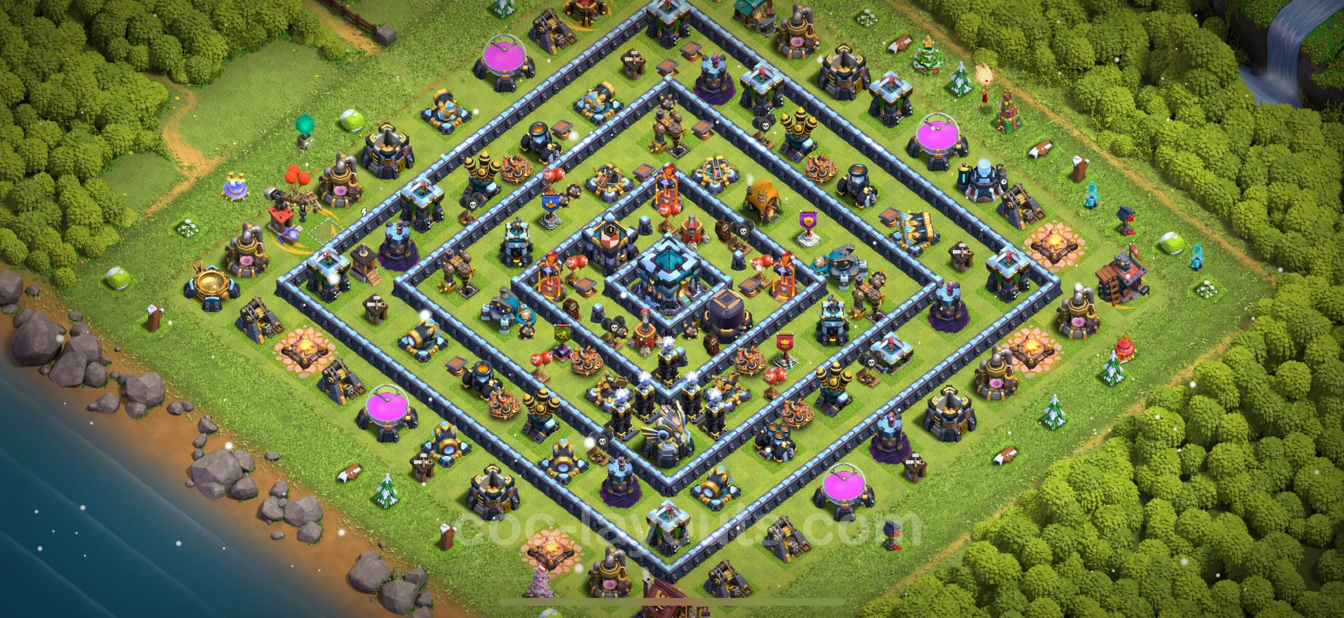 Anti 2 Stars Base TH13 with Link - best plan / layout / design - Clash of Clans - (#112) — Defense TH13