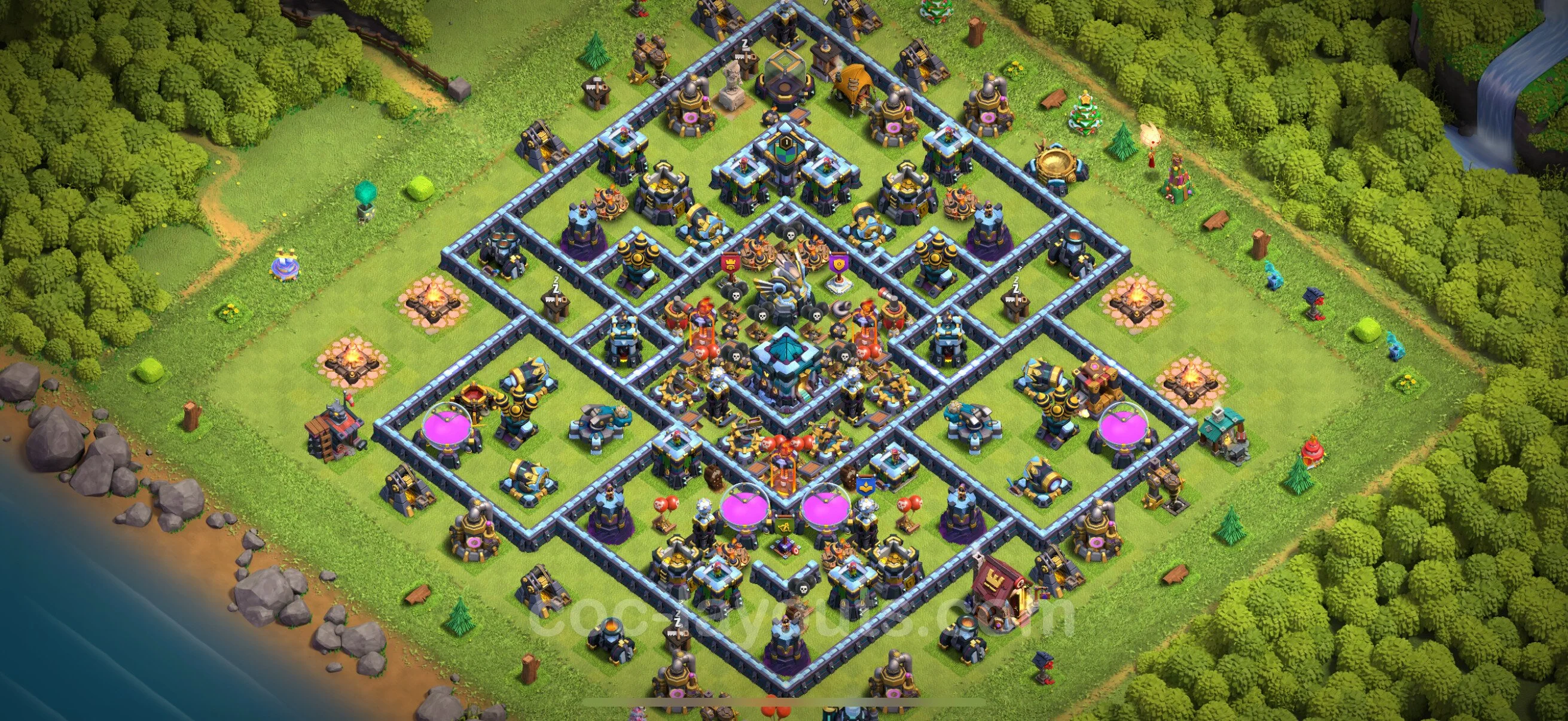 Anti 2 Stars Base TH13 with Link, Hybrid - best plan / layout / design - Clash of Clans - (#116) — Verdediging TH13