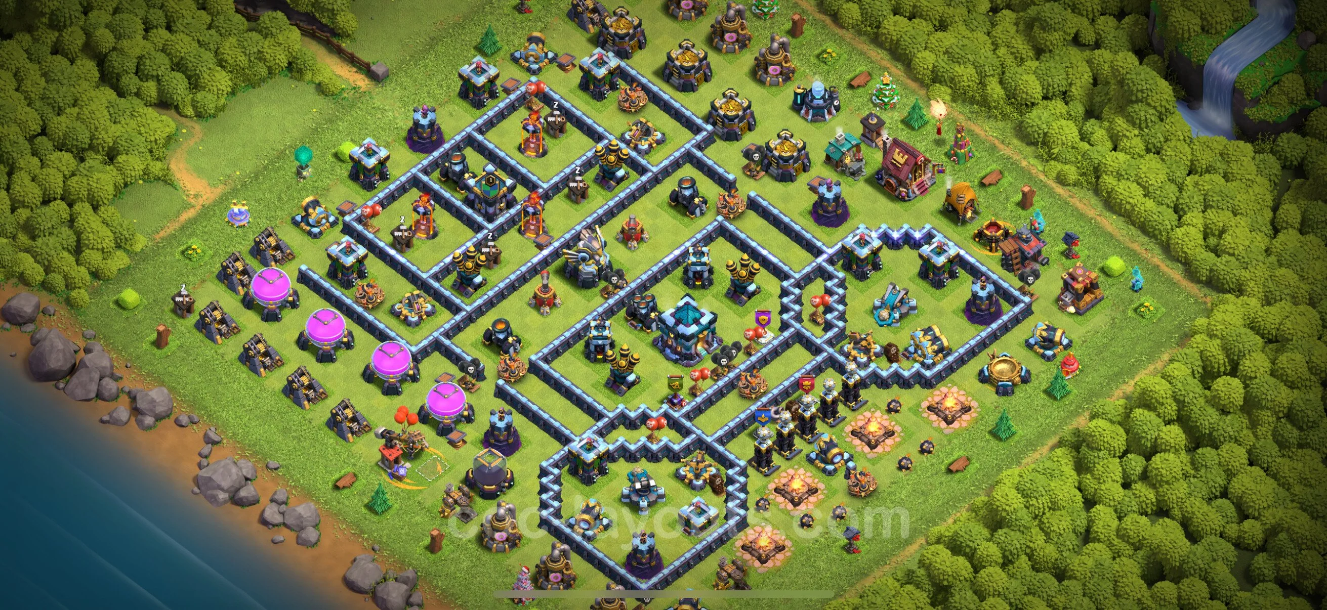 Defense (Trophy) Base TH13 with Link - plan / layout / design - Clash of Clans - (#117) — Защита TH13