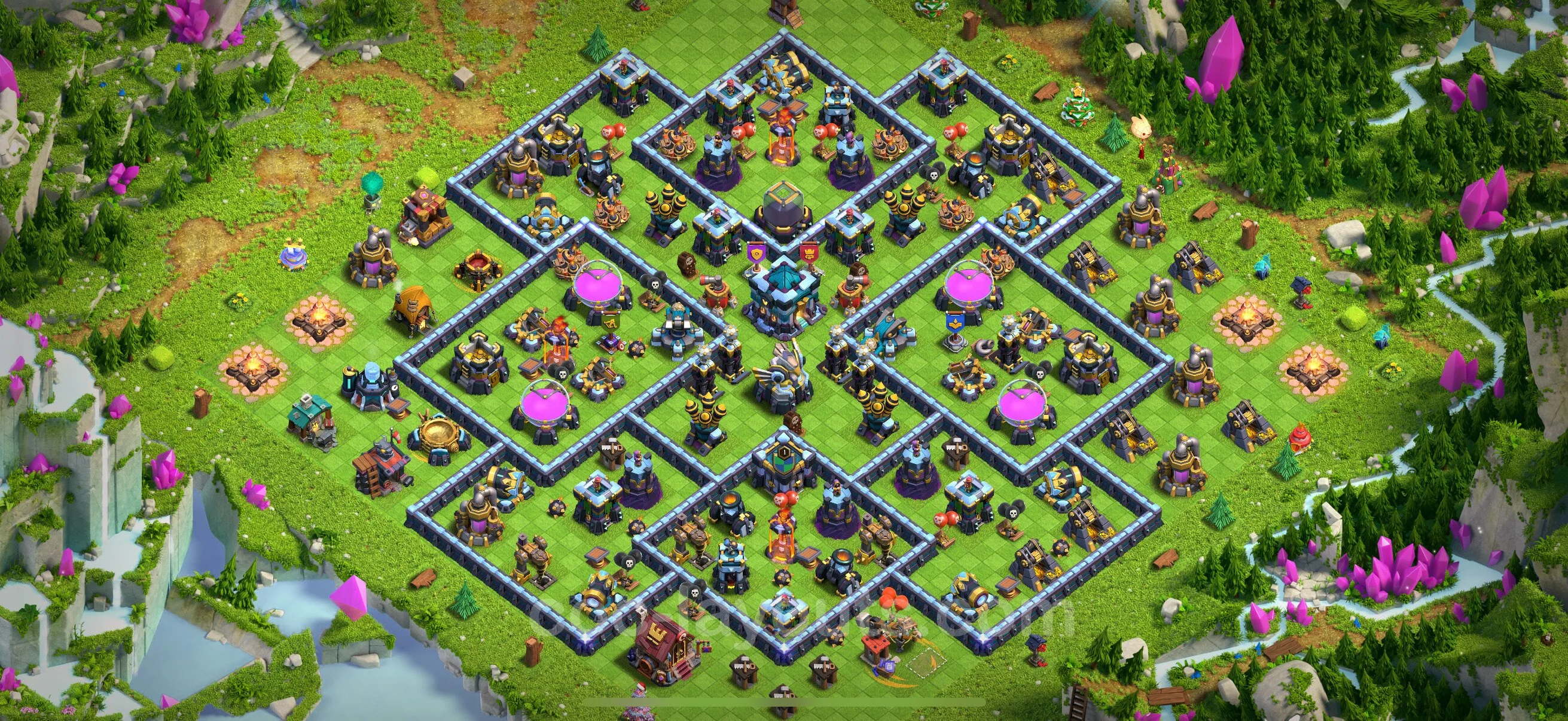 Anti 2 Stars Base TH13 with Link, Hybrid - best plan / layout / design - Clash of Clans - (#119) — Verteidigung TH13