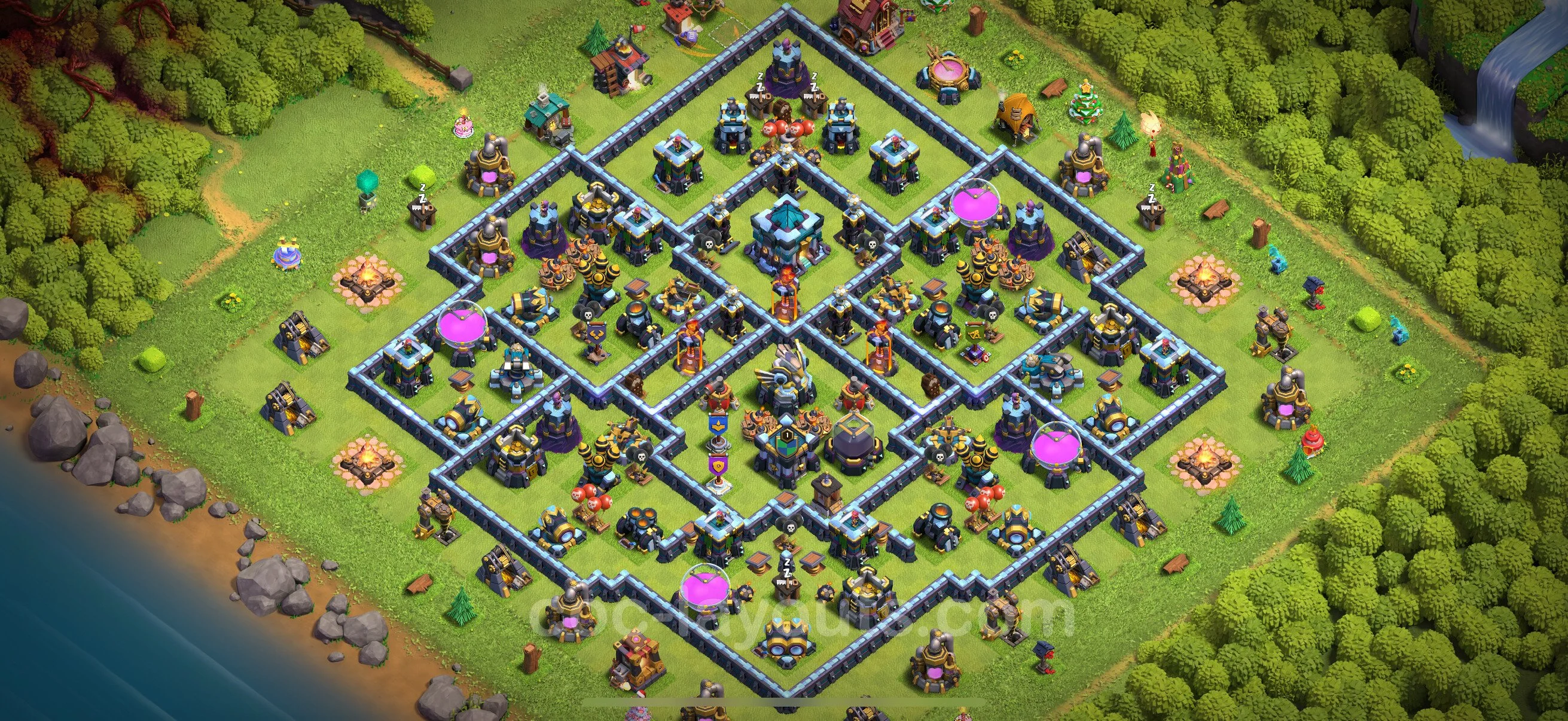 Defense (Trophy) Base TH13 with Link, Hybrid - plan / layout / design - Clash of Clans 2026 - (#129) — Obrona TH13