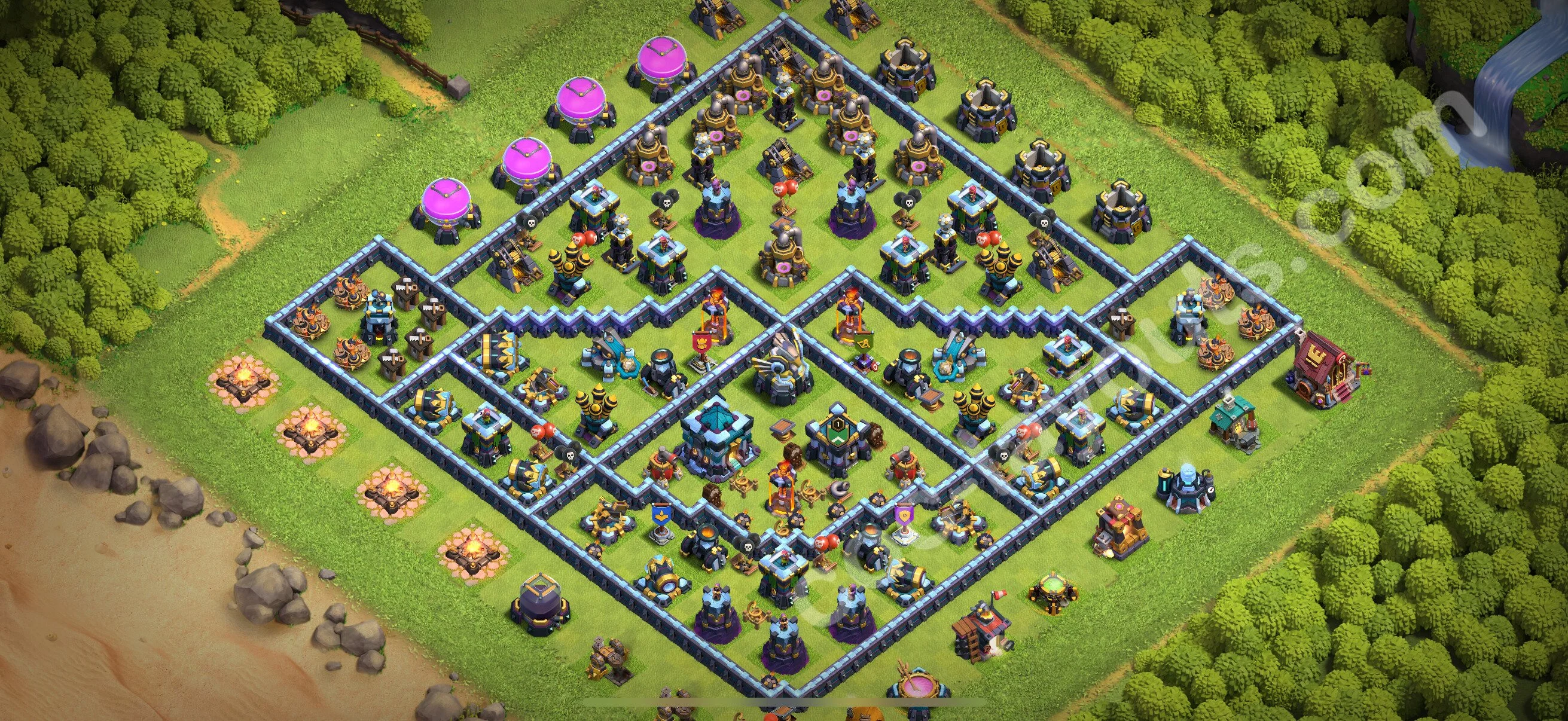 Anti 3 Stars Base TH13 with Link - best plan / layout / design - Clash of Clans 2026 - (#133) — Defesa TH13