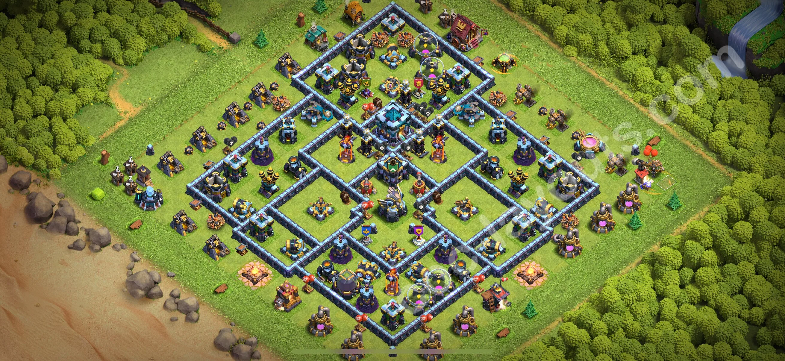 Anti 3 Stars Base TH13 with Link - best plan / layout / design - Clash of Clans 2026 - (#134) — Защита TH13