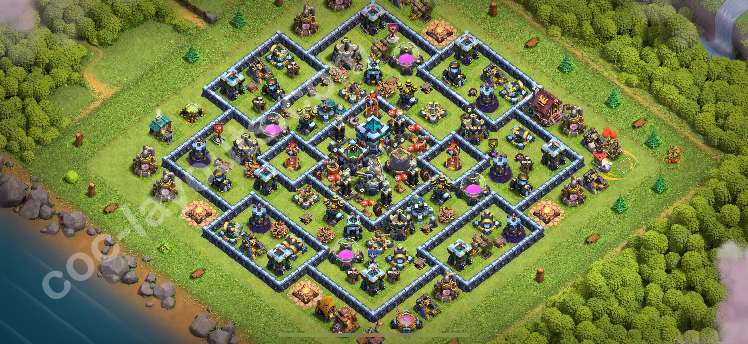Base TH13 with Link, Anti Everything Max Levels - defence plan / layout / design - Clash of Clans 2026 - (#136) — Verdediging TH13