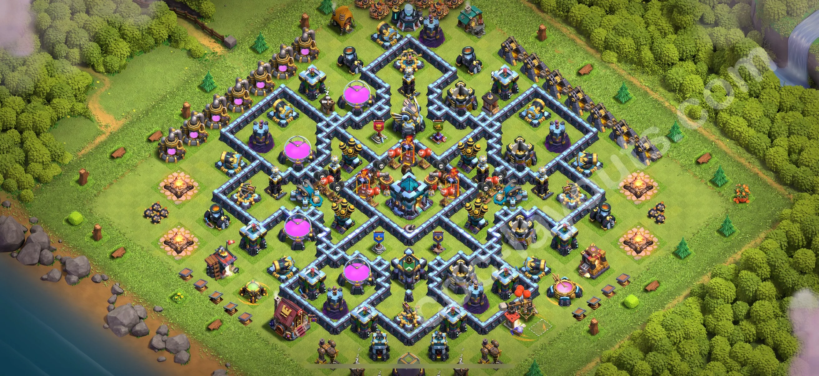 Anti 3 Stars Base TH13 with Link - best plan / layout / design - Clash of Clans 2026 - (#137) — रक्षा TH13