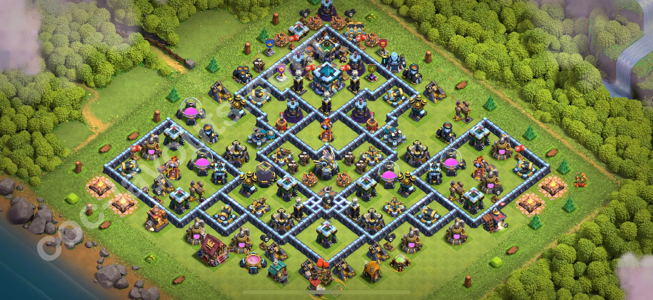 Anti 3 Stars Base TH13 with Link - best plan / layout / design - Clash of Clans 2026 - (#138) — Defense TH13