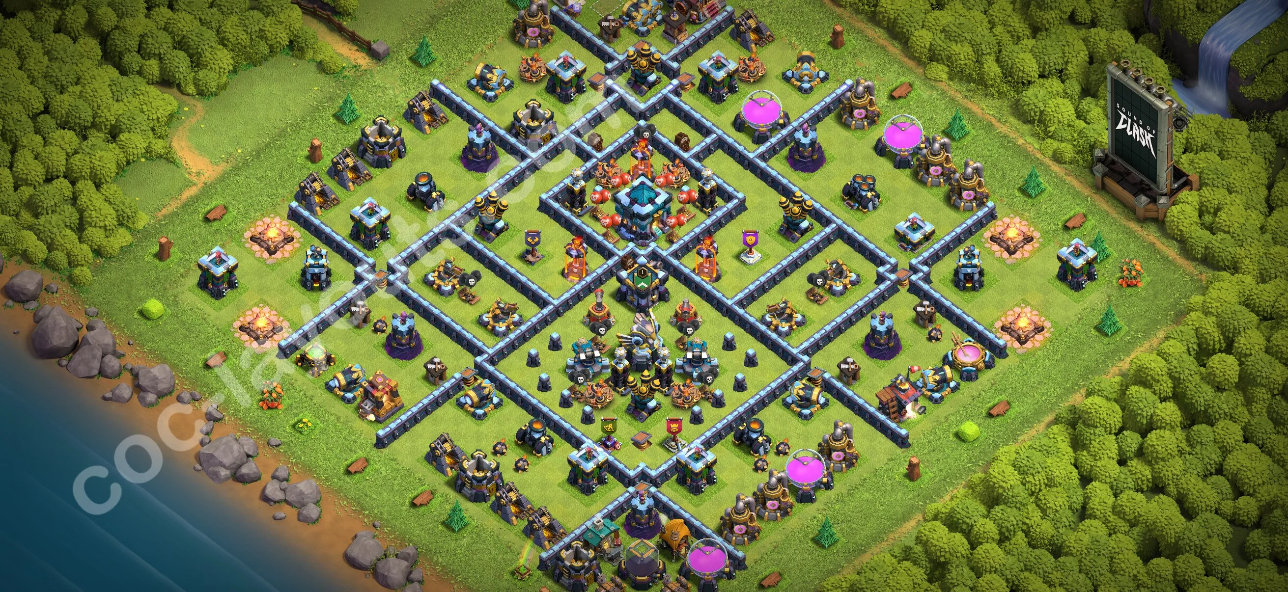 Anti 2 Stars Base TH13 with Link - best plan / layout / design - Clash of Clans 2026 - (#142) — Захист TH13
