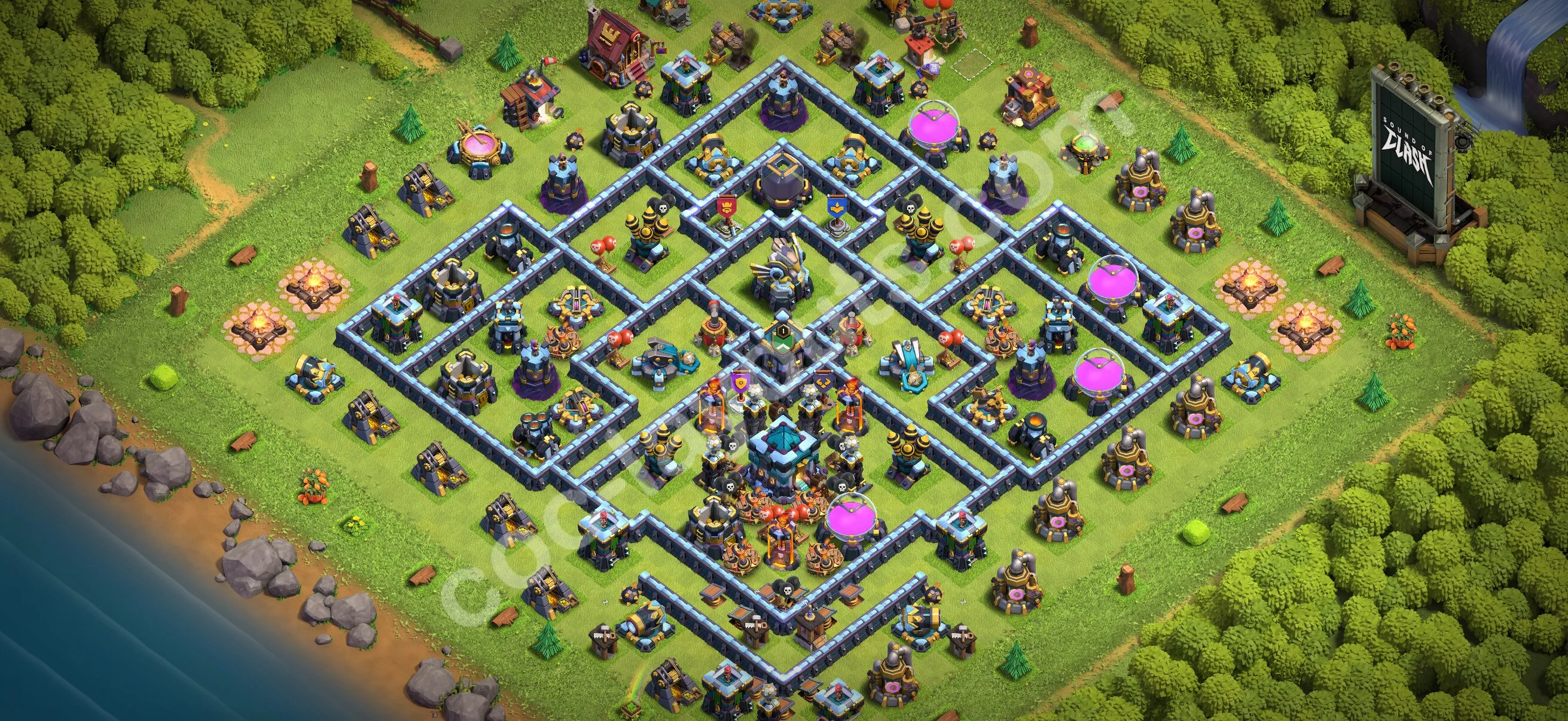 Base TH13 with Link - Anti Dragon Defence Plan / Anti Air - Clash of Clans 2026 - (#143) — Verdediging TH13