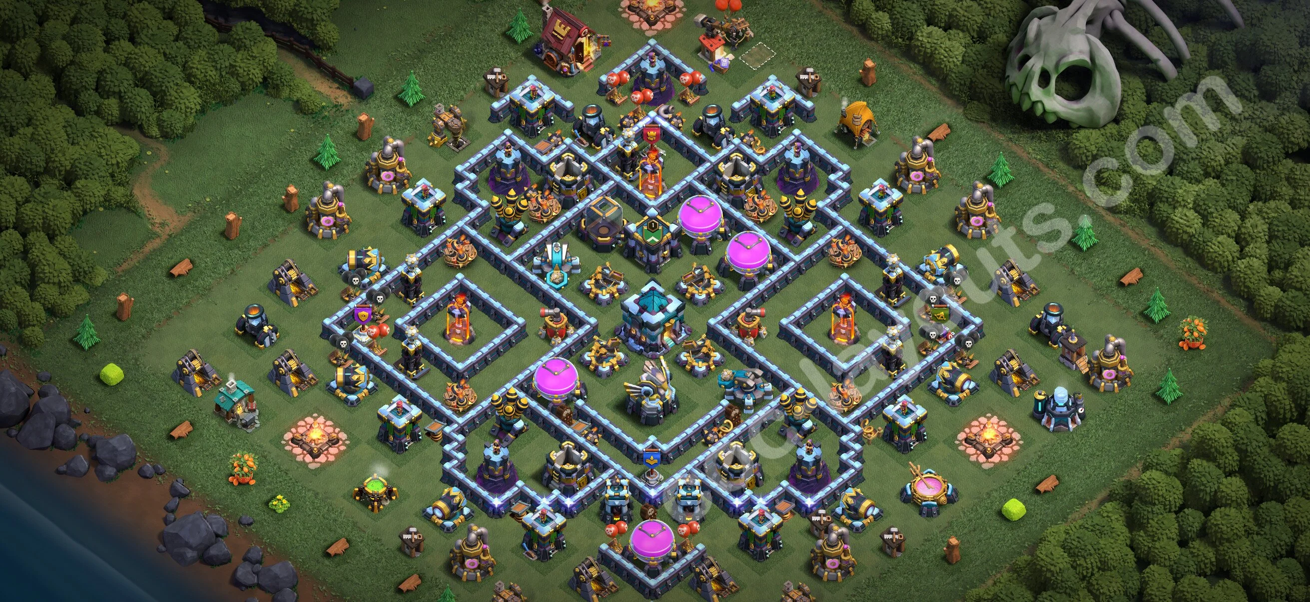 Anti 3 Stars Base TH13 with Link, Anti Air / Electro Dragon - best plan / layout / design - Clash of Clans 2026 - (#144) — Verdediging TH13