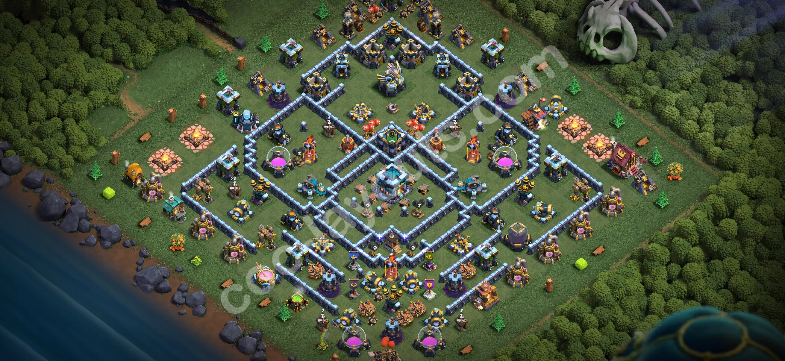 Anti 2 Stars Base TH13 with Link - best plan / layout / design - Clash of Clans 2026 - (#145) — Défense TH13