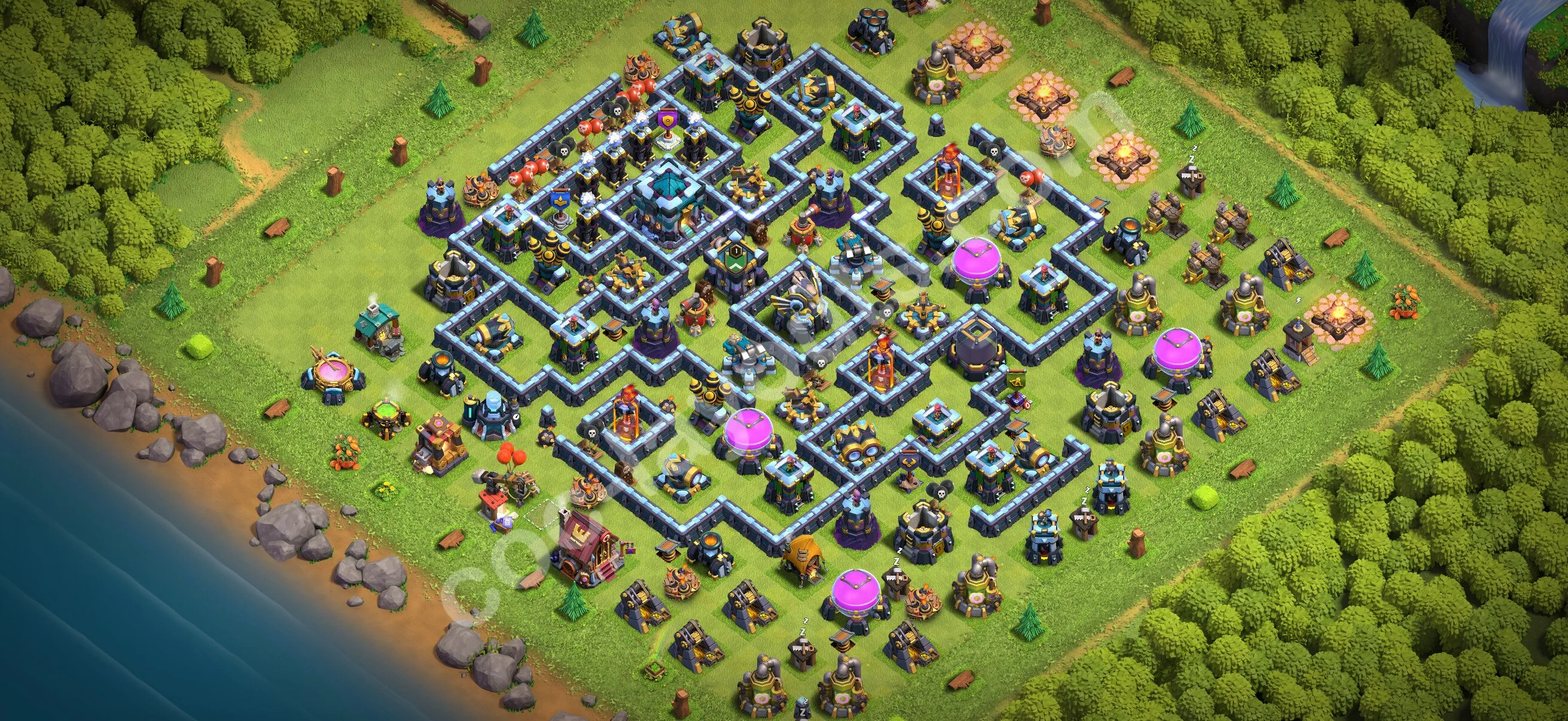 Base TH13 with Link - Anti Dragon Defence Plan / Anti Air - Clash of Clans 2026 - (#147) — Verdediging TH13
