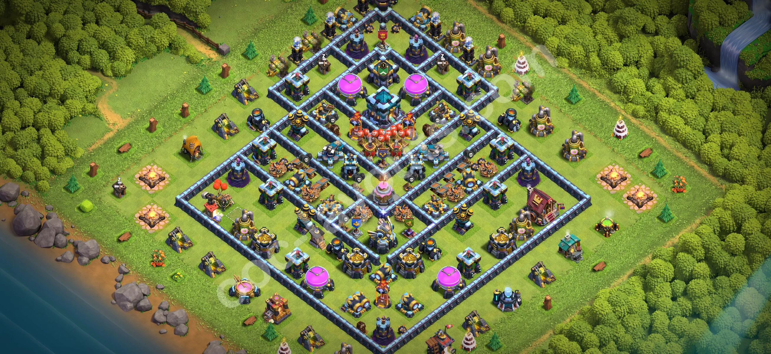 Anti 3 Stars Base TH13 with Link - best plan / layout / design - Clash of Clans 2026 - (#150) — Защита TH13