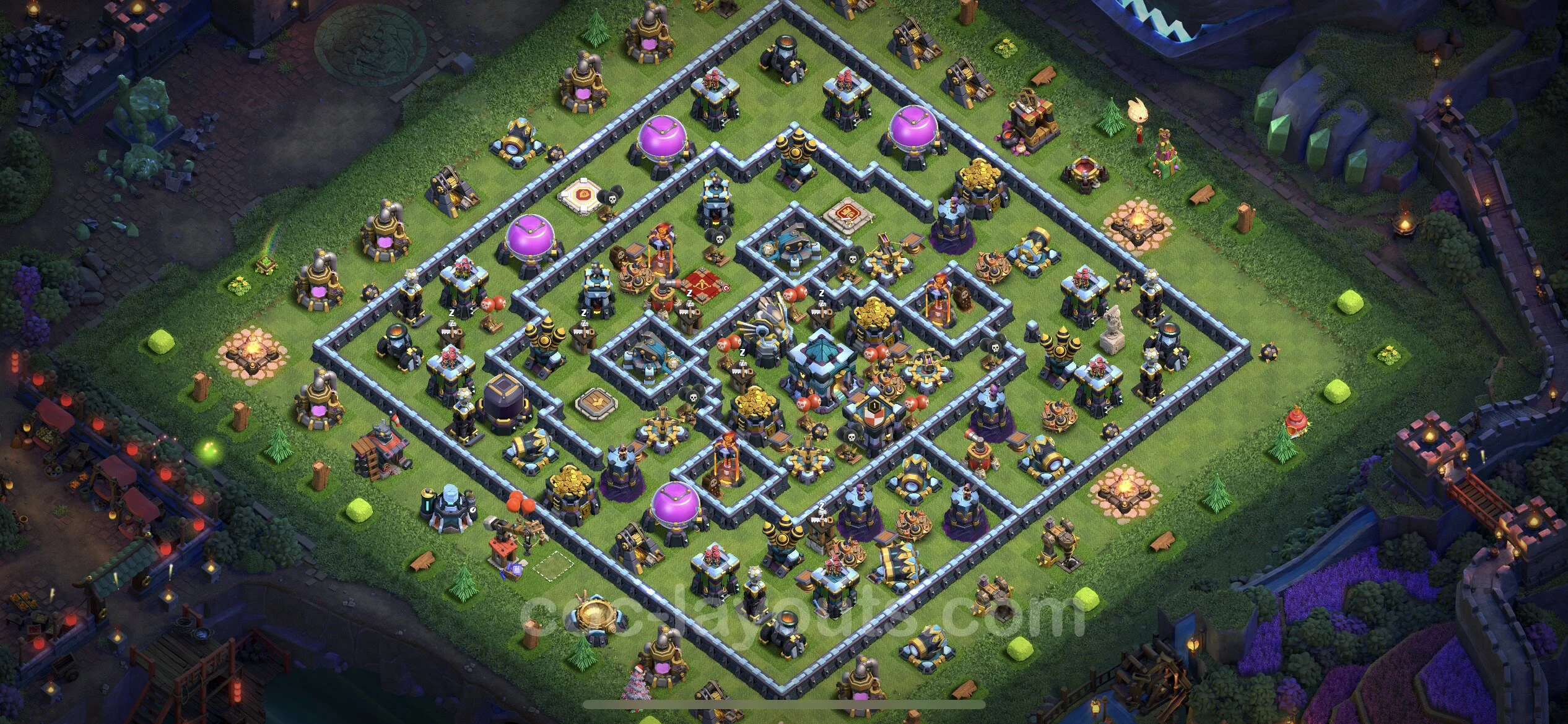 Defense (Trophy) Base TH13 with Link, Legend League, Hybrid - plan / layout / design - Clash of Clans - (#41)