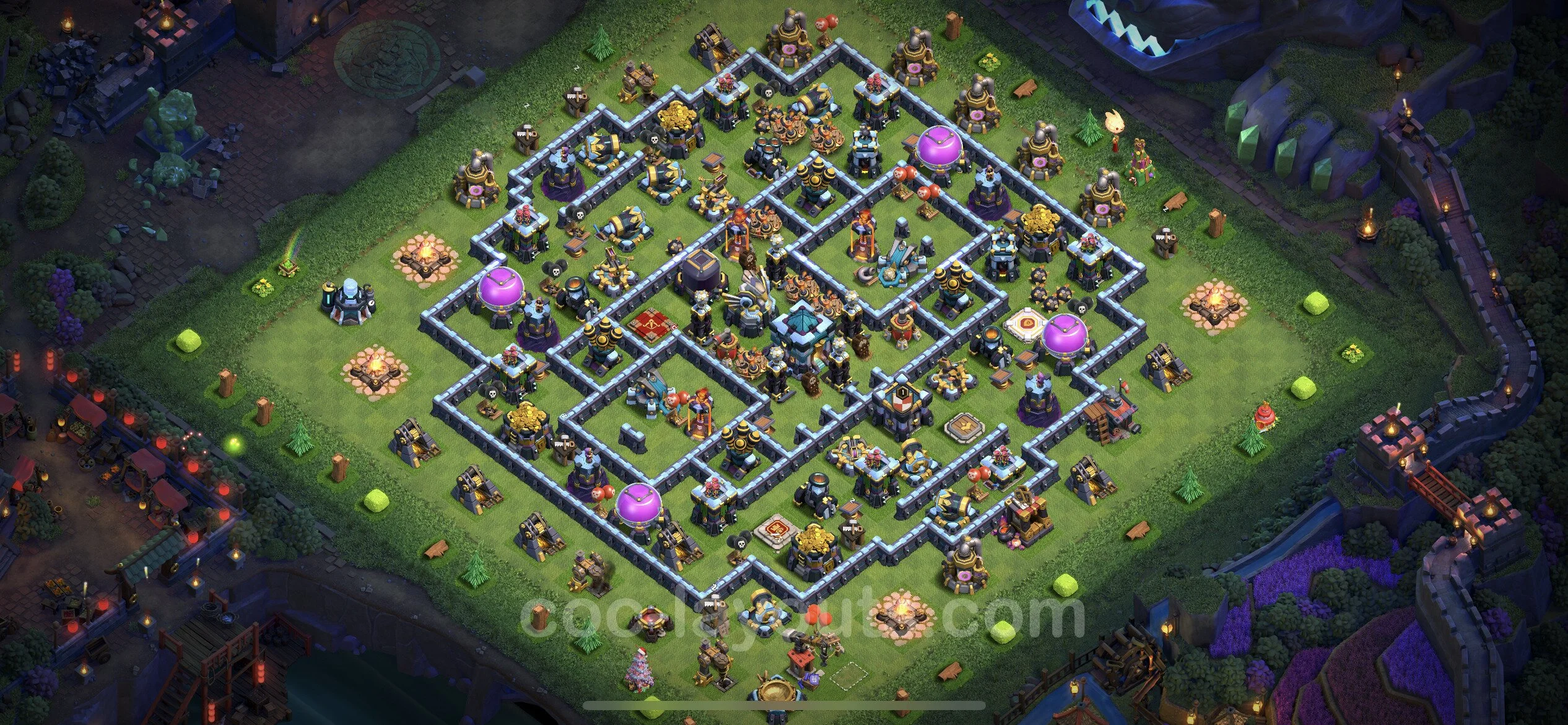 Defense (Trophy) Base TH13 with Link, Legend League, Hybrid - plan / layout / design - Clash of Clans - (#42)